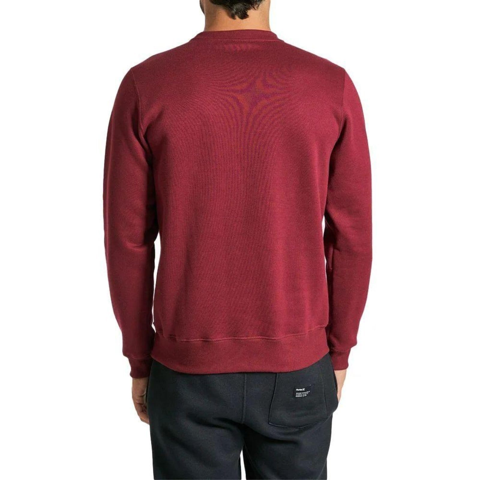 Vista 2 Moletom Hurley Careca Sticker Masculino Vinho hurley vermelho