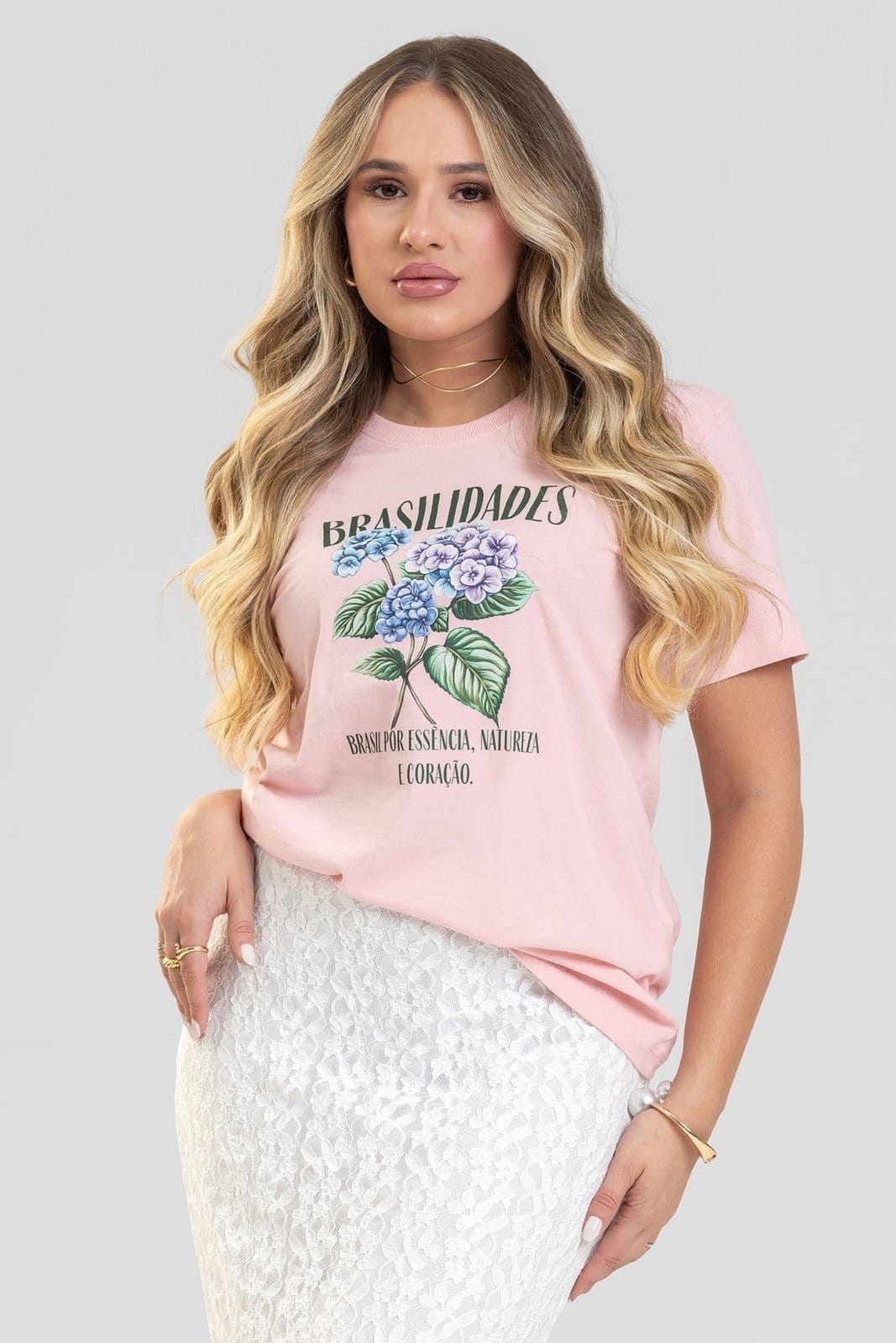 Camiseta Feminina Cianitas Estampa Brasilidades