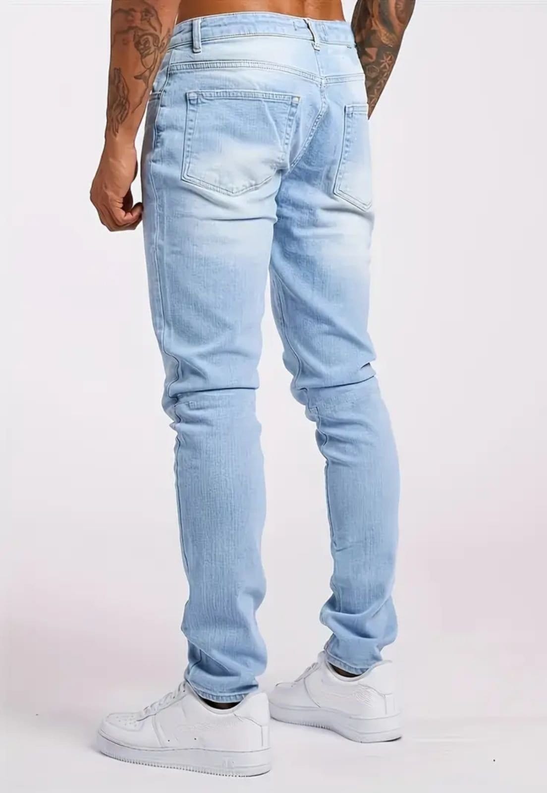 Vista 2 Calça Masculina Skinny Kovali Casual Com Elastano Confortável Clara Delavê KOVALI FASHION STORE azul/jeans