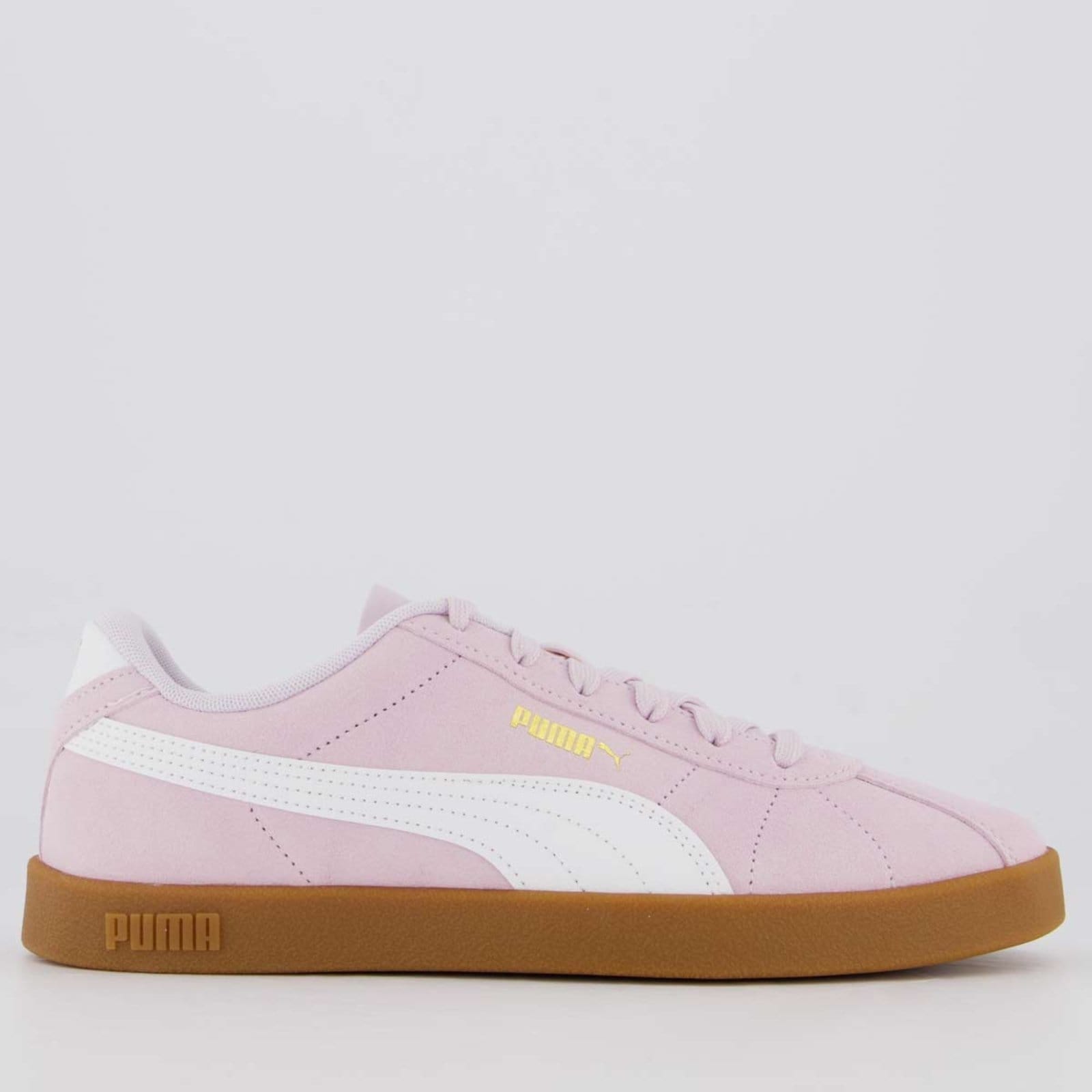 Vista principal Tênis Puma Club II Feminino Lilás Puma rosa