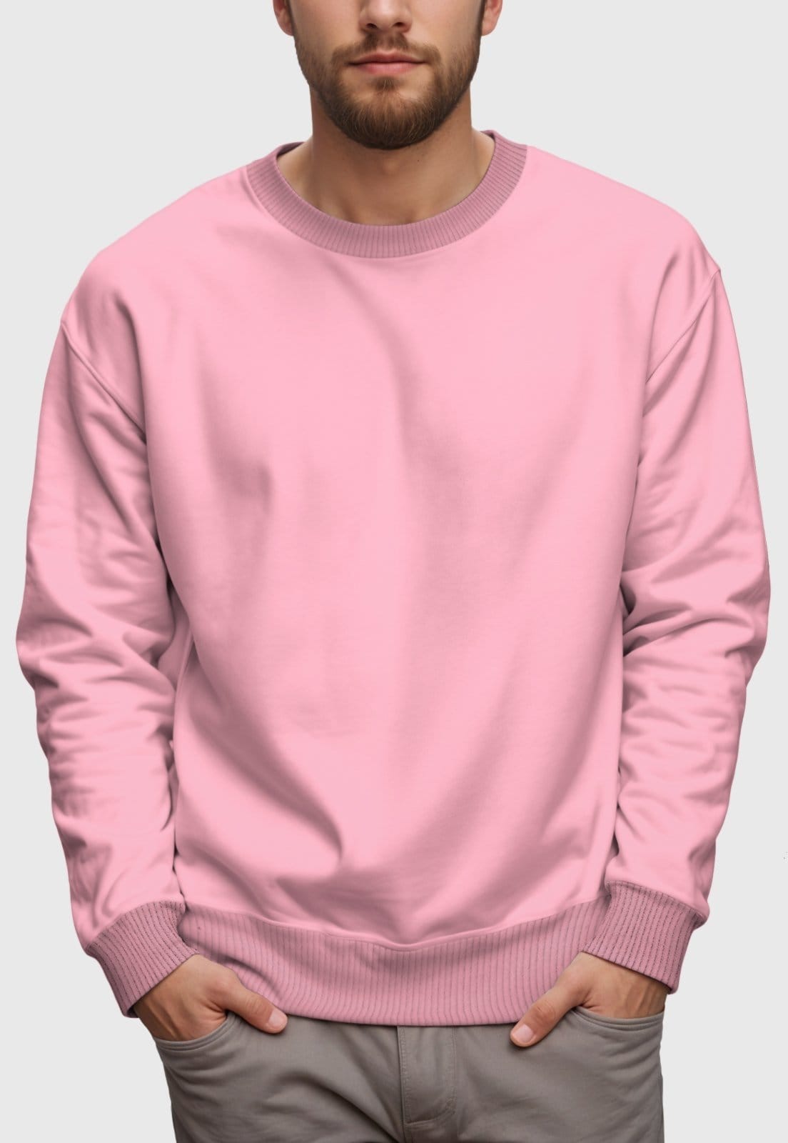 Blusa de Frio Moletom Flanelado Benellys Liso Gola Redonda