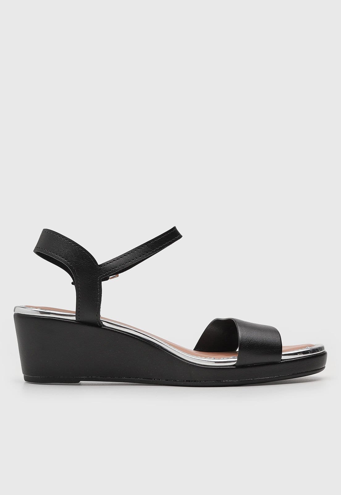 Vista 2 Sandália Feminina Moleca Salto Anabela Preta MOLECA preto