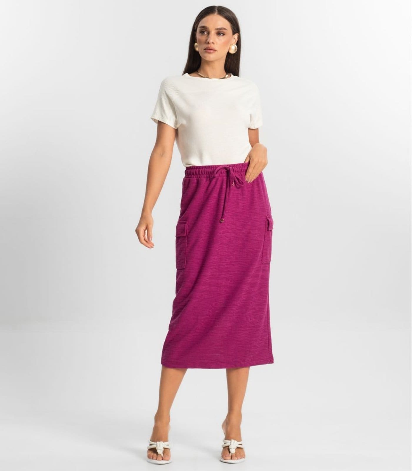 Vista principal Saia Feminina Midi Endless Endless roxo