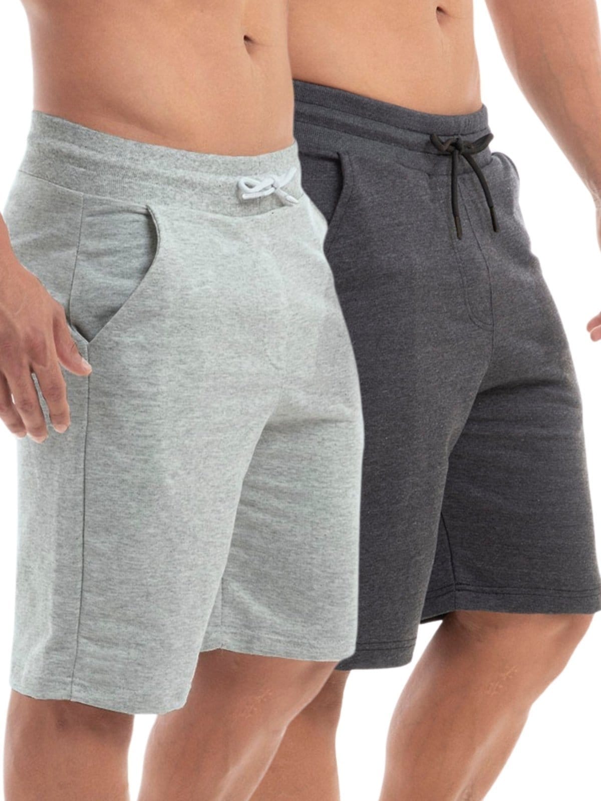 Vista 2 Kit 2 Bermudas Masculinas Moletinho Shorts Moletom Benellys Chumbo Claro Benellys cinza