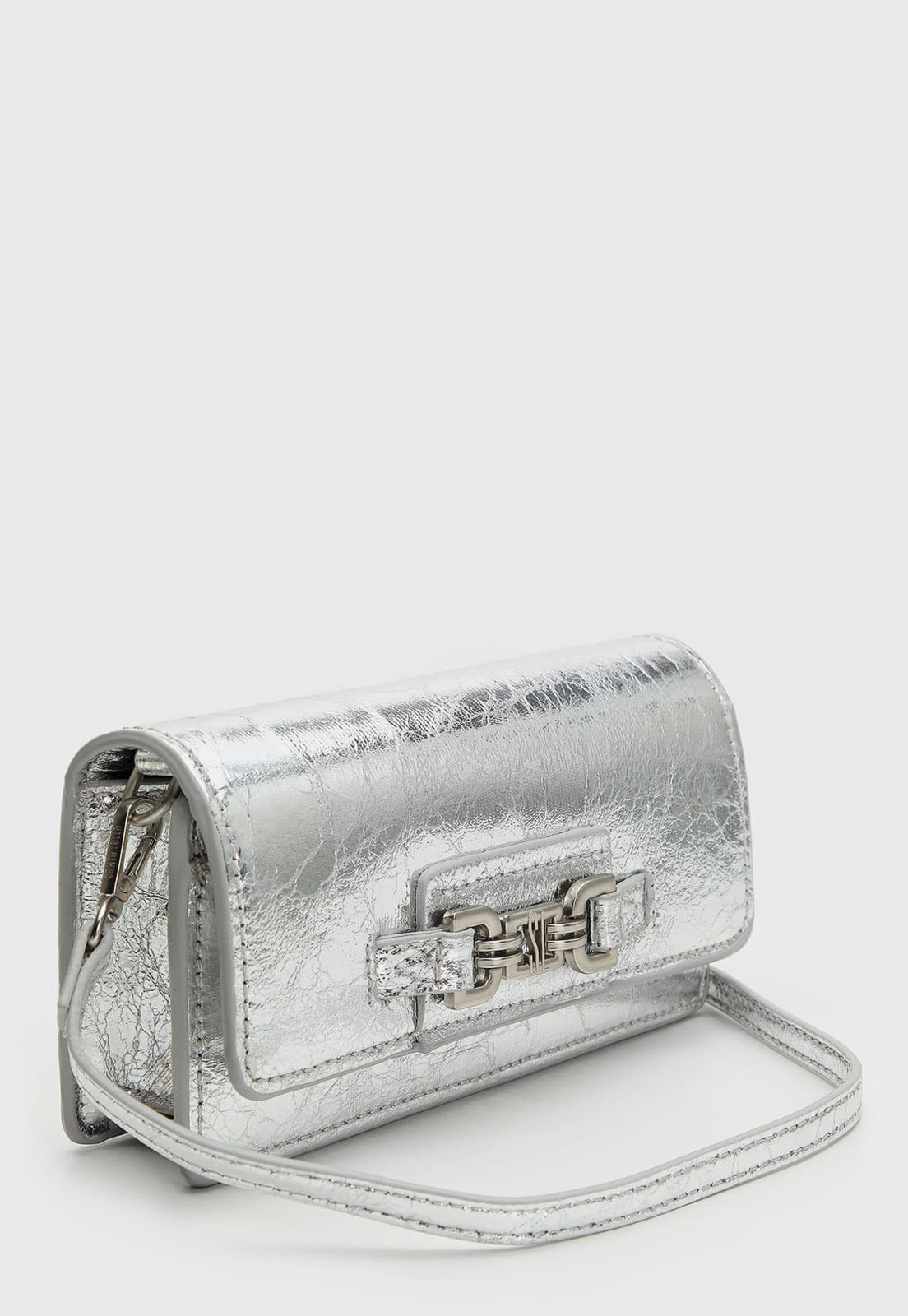 Vista 2 Bolsa Pequena Feminina Santa Lolla Metalizada Santa Lolla prata
