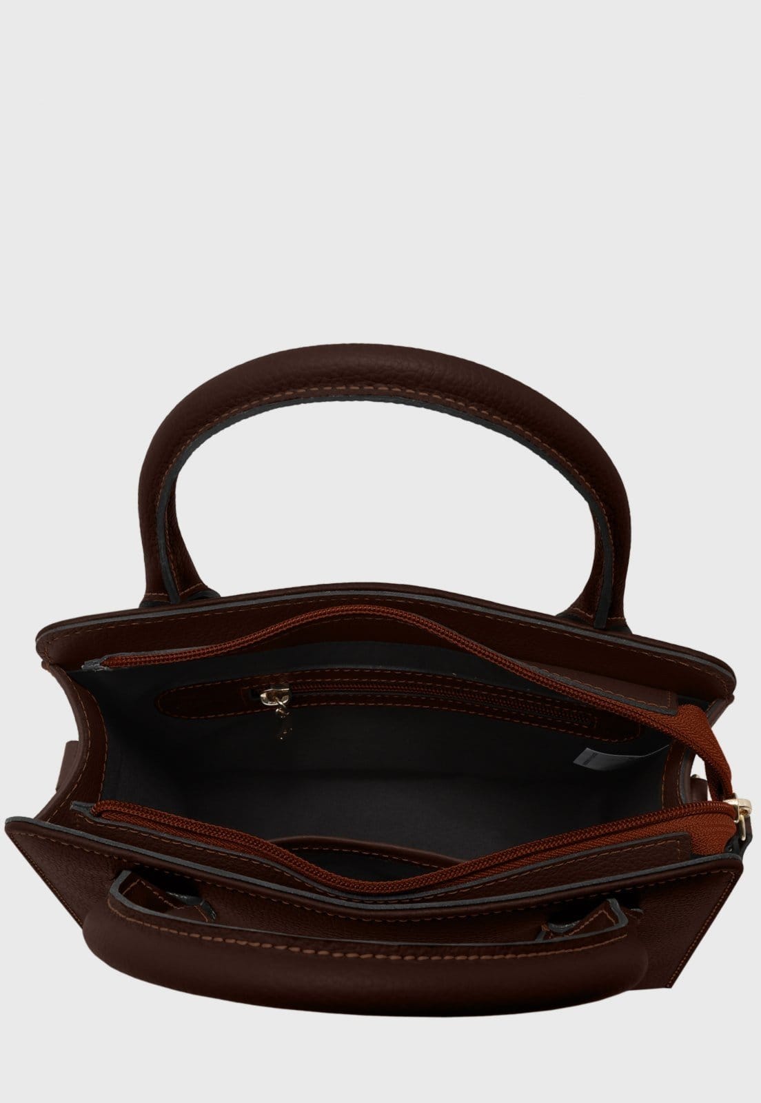 Vista 2 Bolsa Transversal de Couro Mariart Mangaba Chocolate Mariart marrom