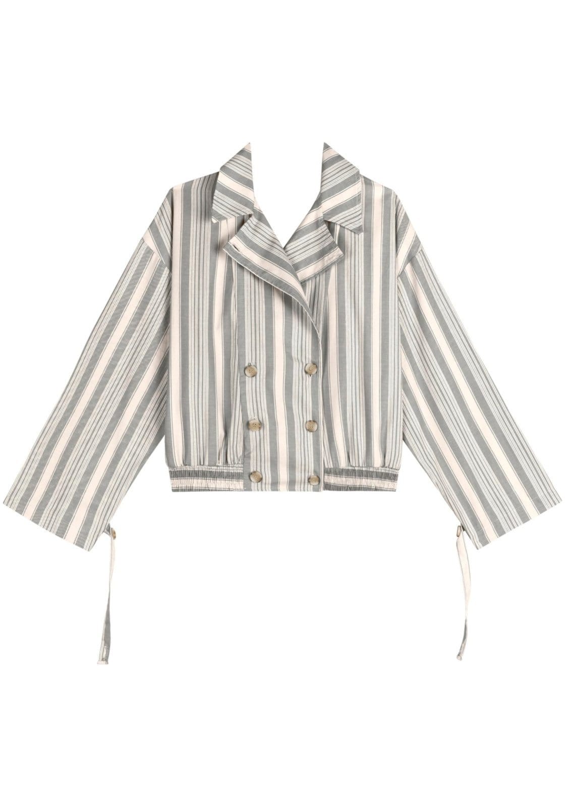 Vista principal Jaqueta Listrada Em Algodão Com Lapelas E Abotoamento Duplo Lez a Lez cinza