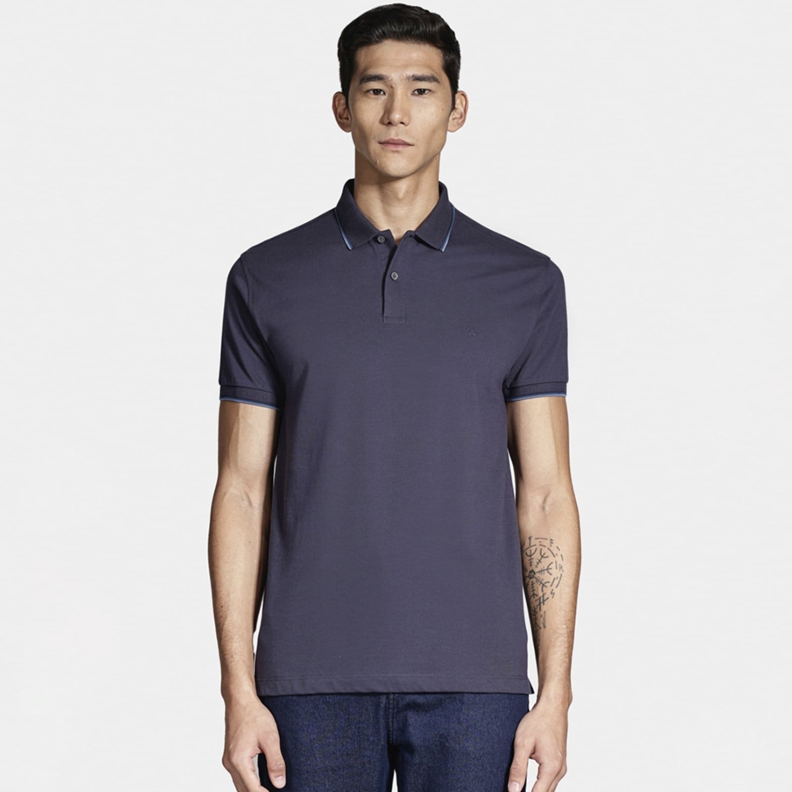 Camisa Polo Aramis Basica 4 Frisos Ou25 Marinho Masculino