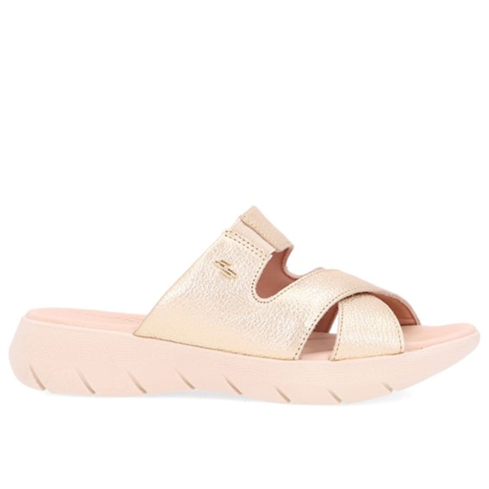 Tamanco Usaflex Feminino Slide Plataforma Ouro Light