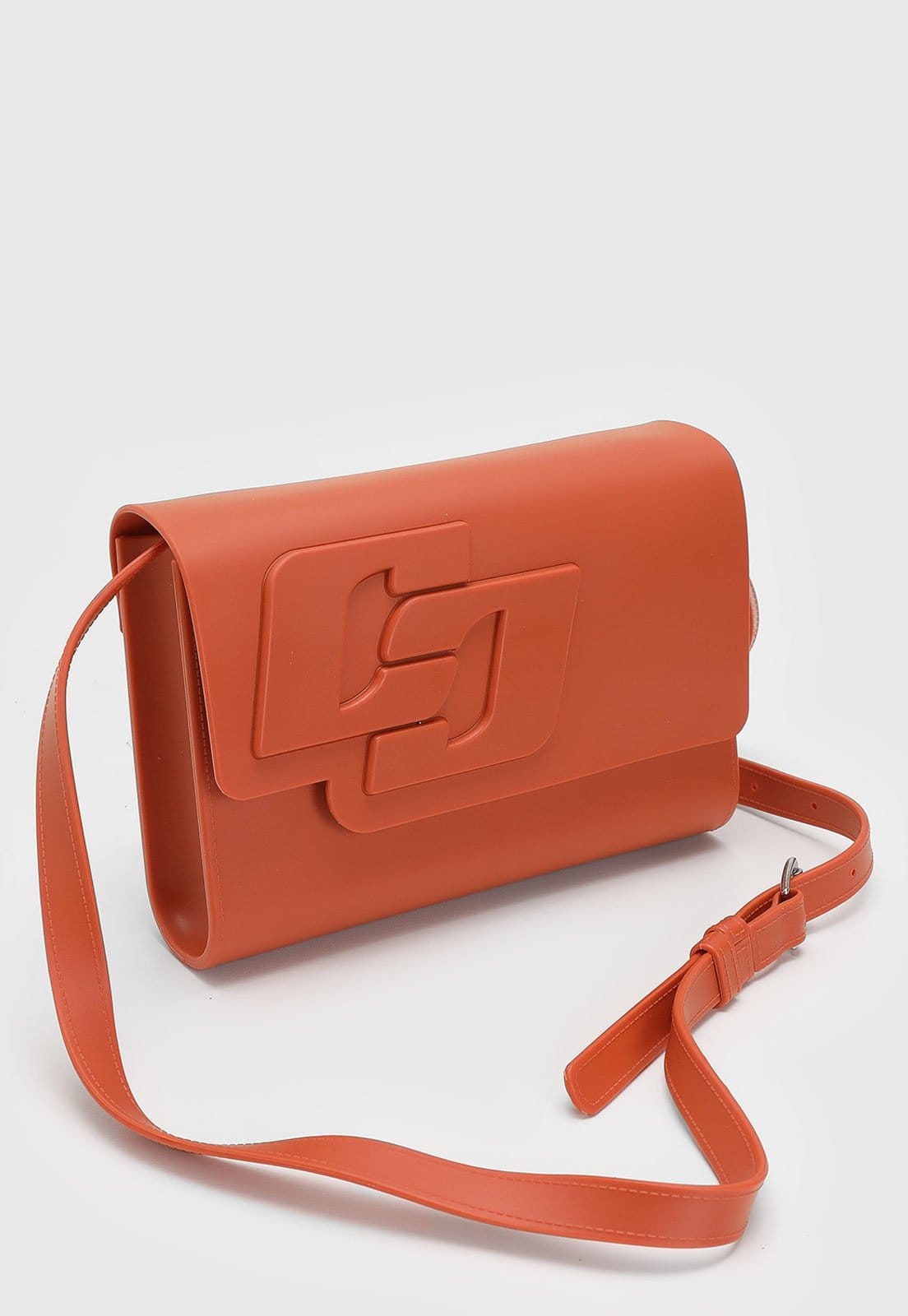 Vista 2 Bolsa Transversal Feminina Colcci Logo Colcci laranja