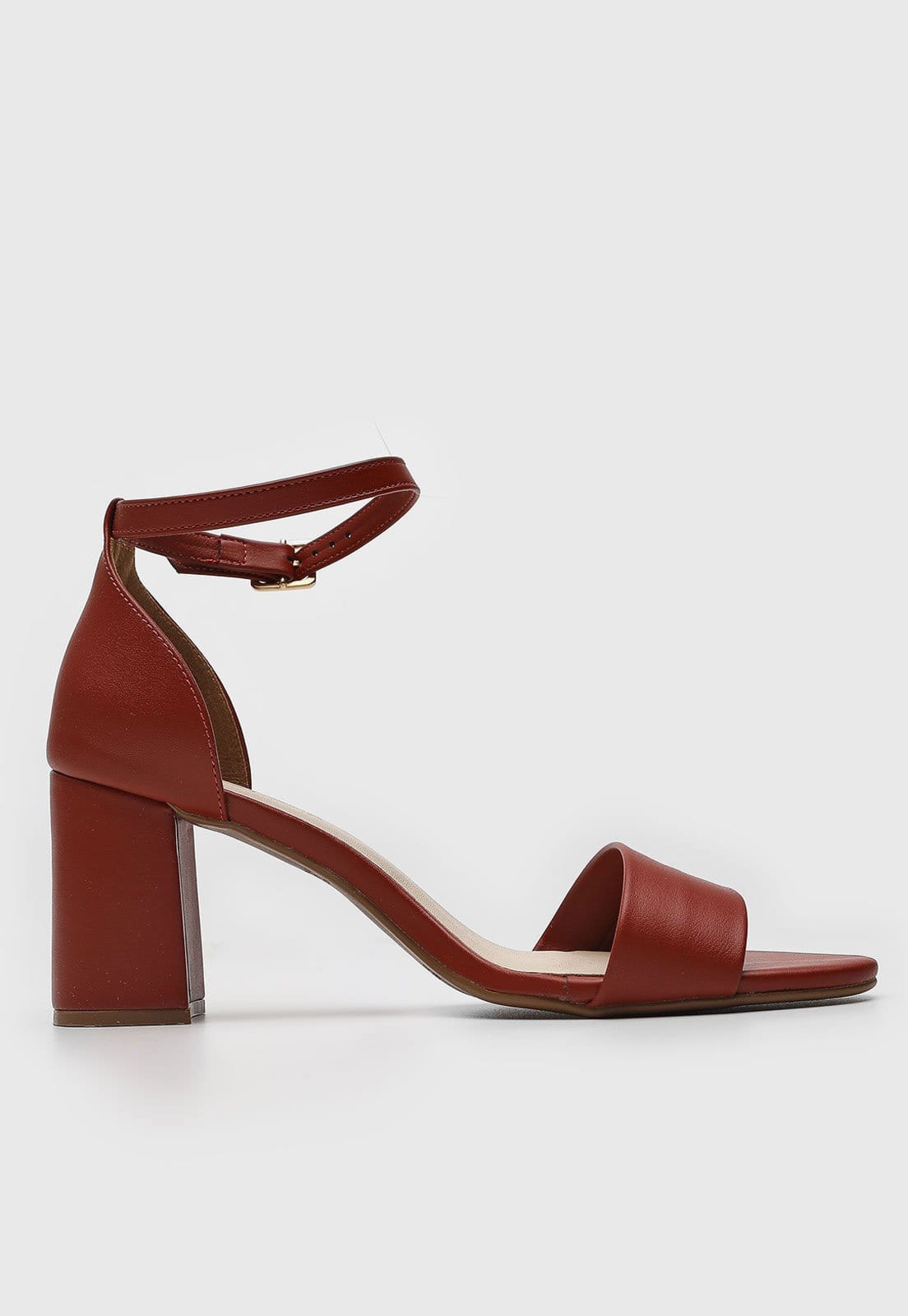 Vista 2 Sandália cê Salto Bloco Médio Fivela BEBECÊ vinho