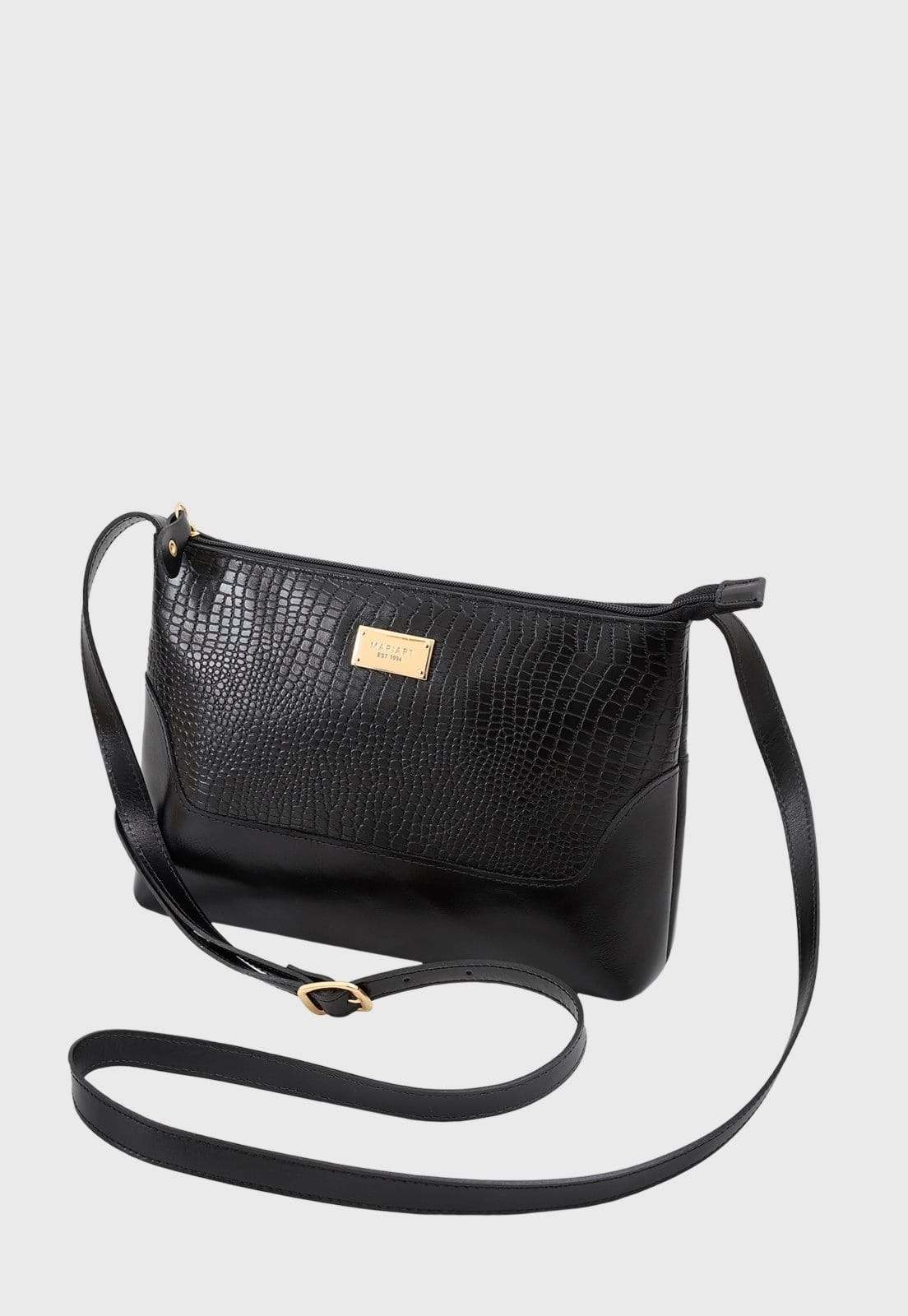 Vista 2 Bolsa Transversal Couro Mariart 2194MRT Preta Mariart preto