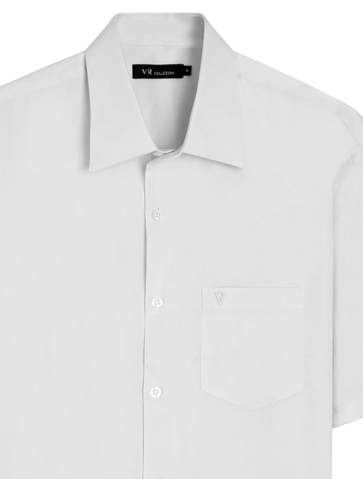 Vista 2 Camisa VR Masculina Casual Manga Curta Pocket Silicon Oil Branca VR branco