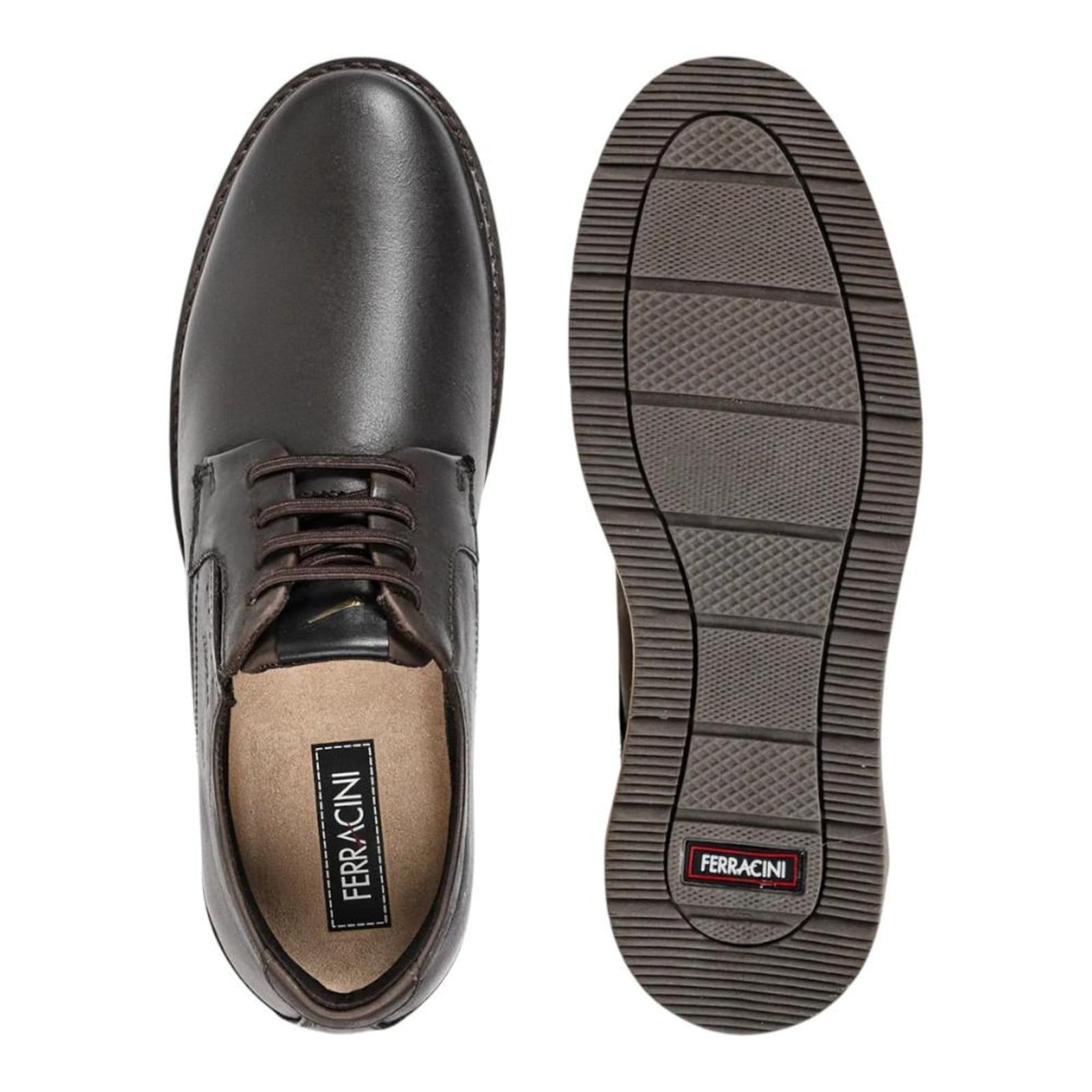 Vista 2 Sapato Social Ferracini Wembley Masculino de Couro FERRACINI marrom