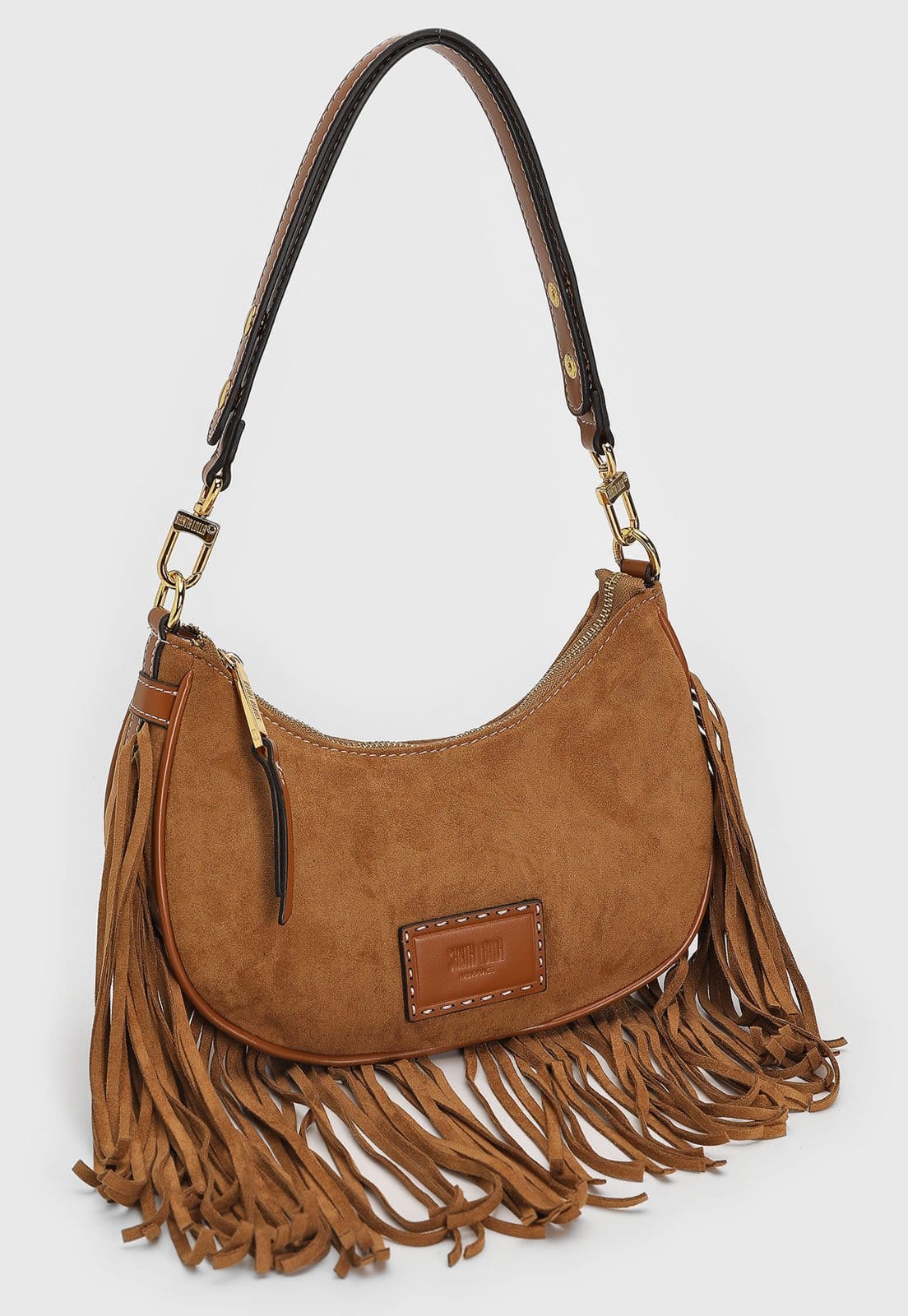 Vista 2 Bolsa Média Santa Lolla Franjas Santa Lolla caramelo