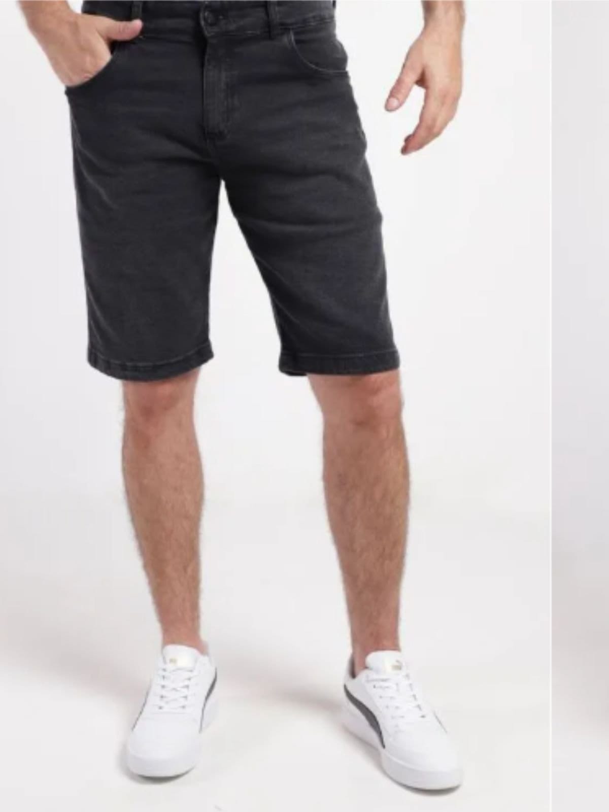 Bermuda Jeans Masculina Unak Premium Original Aruba Preta B