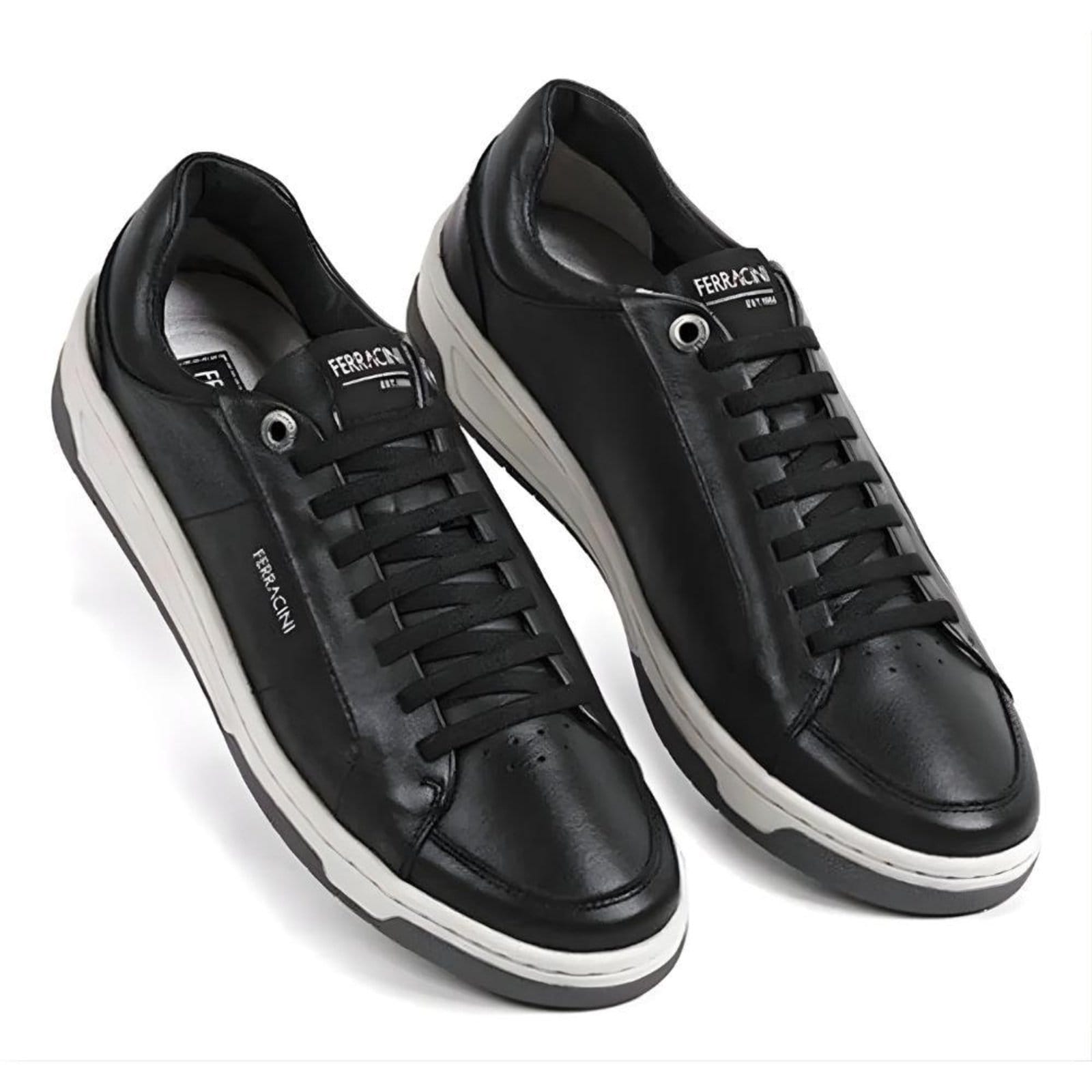 Vista 2 Tênis Sapatênis Ferracini Dubay Vox Couro Masculino FERRACINI preto