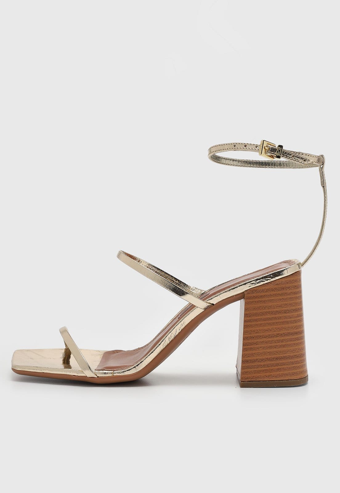 Sandália Feminina Santa Lolla Salto Bloco Dourada