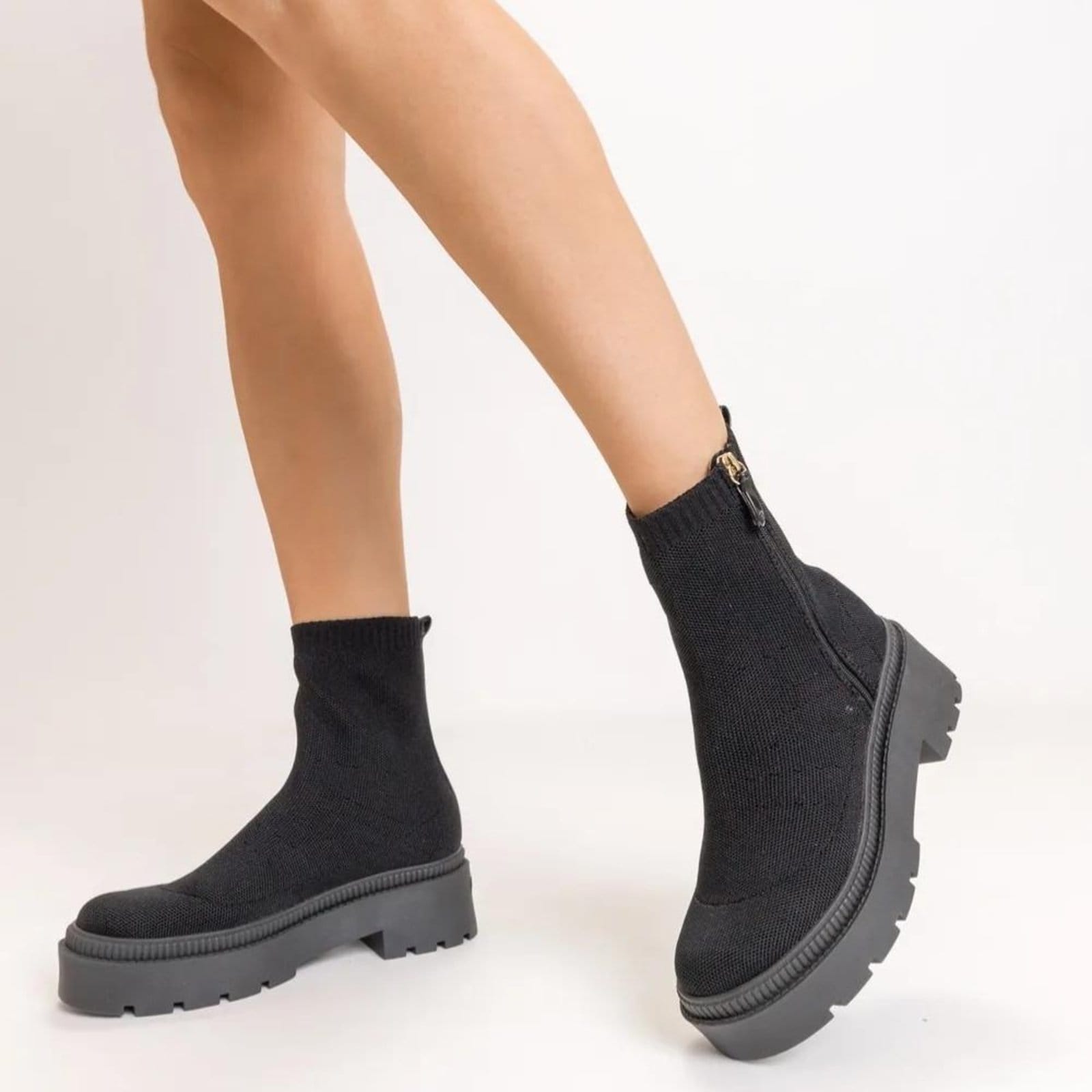 Vista 2 Bota Feminina Off Boot Knit Petite Jolie PJ6792-00027 Petite Jolie preto