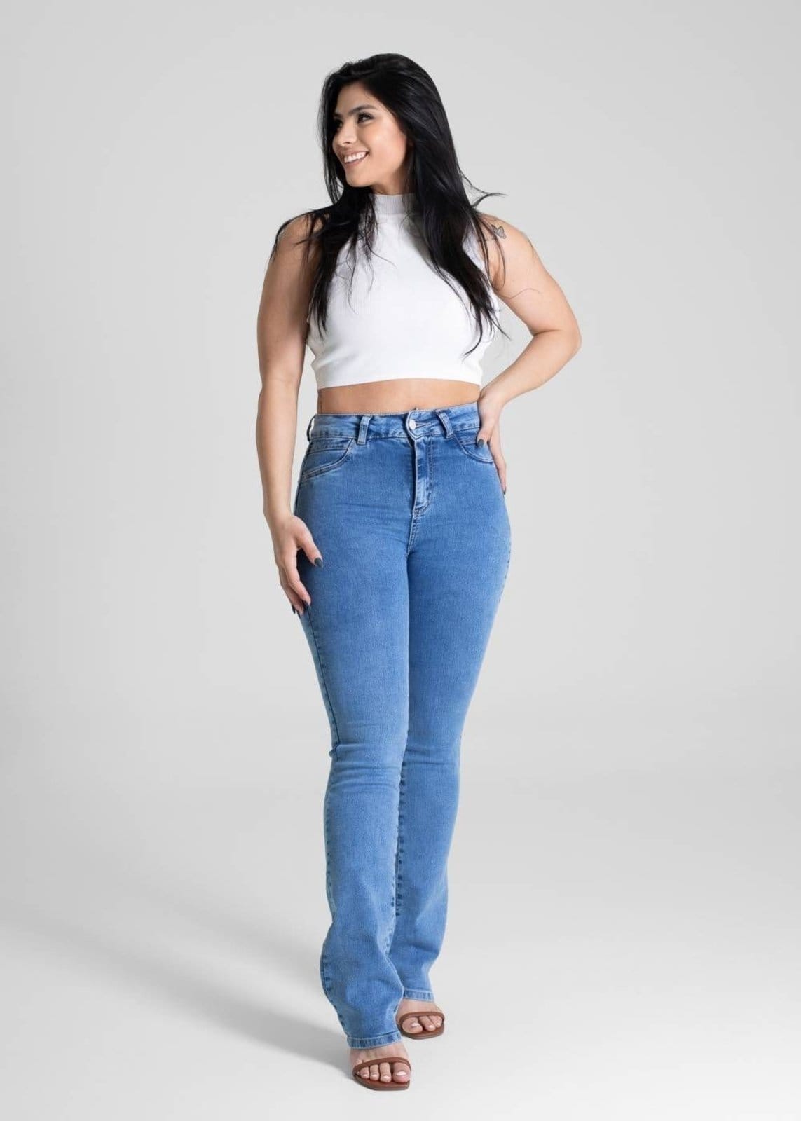 Vista 2 Calça Jeans Sawary Levanta Bumbum - 281127 Sawary azul