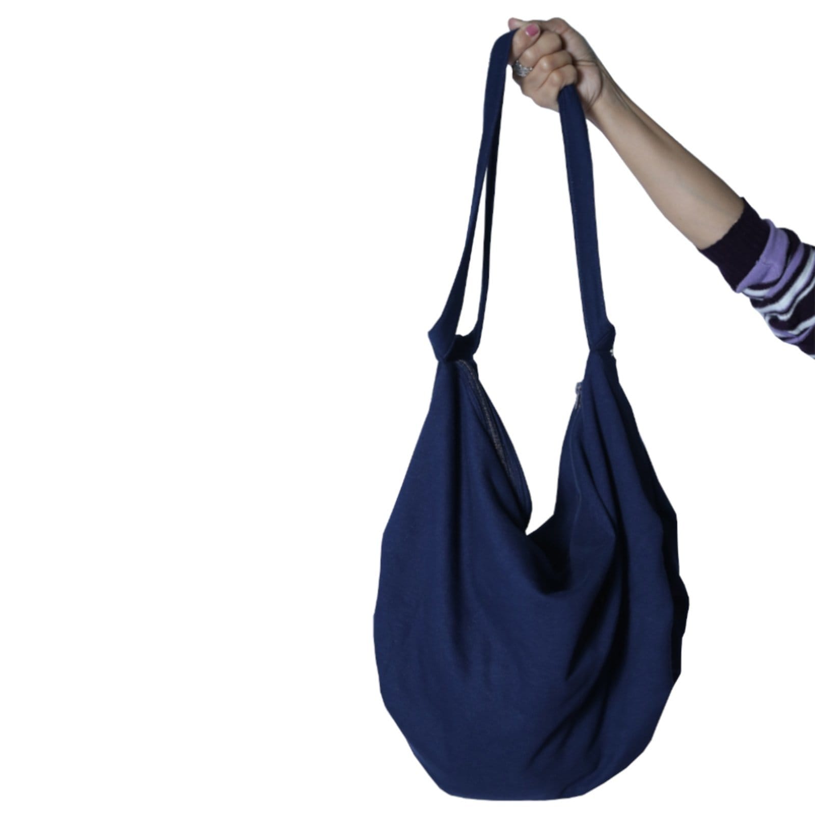 Bolsa de Ombro Heide Ribeiro Moletom Saco Liso Marinho