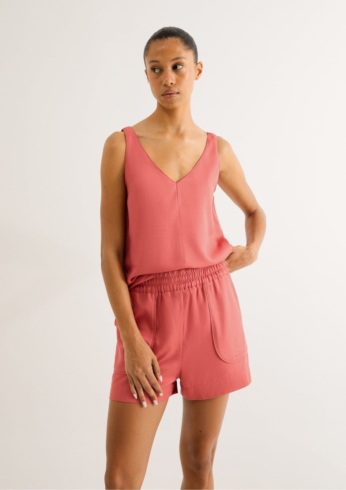 Shorts Feminino Em Viscose Creponada