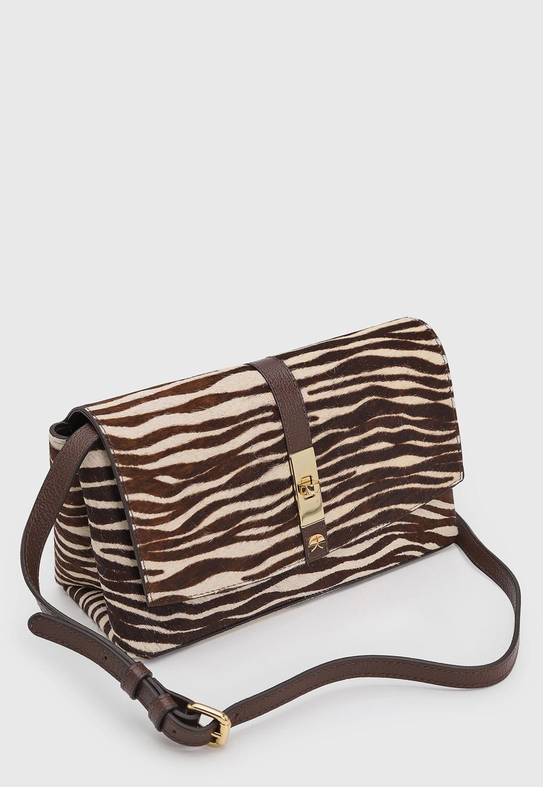 Vista 2 Bolsa Feminina Luiza Barcelos Zebra Animal Print Luiza Barcelos marrom