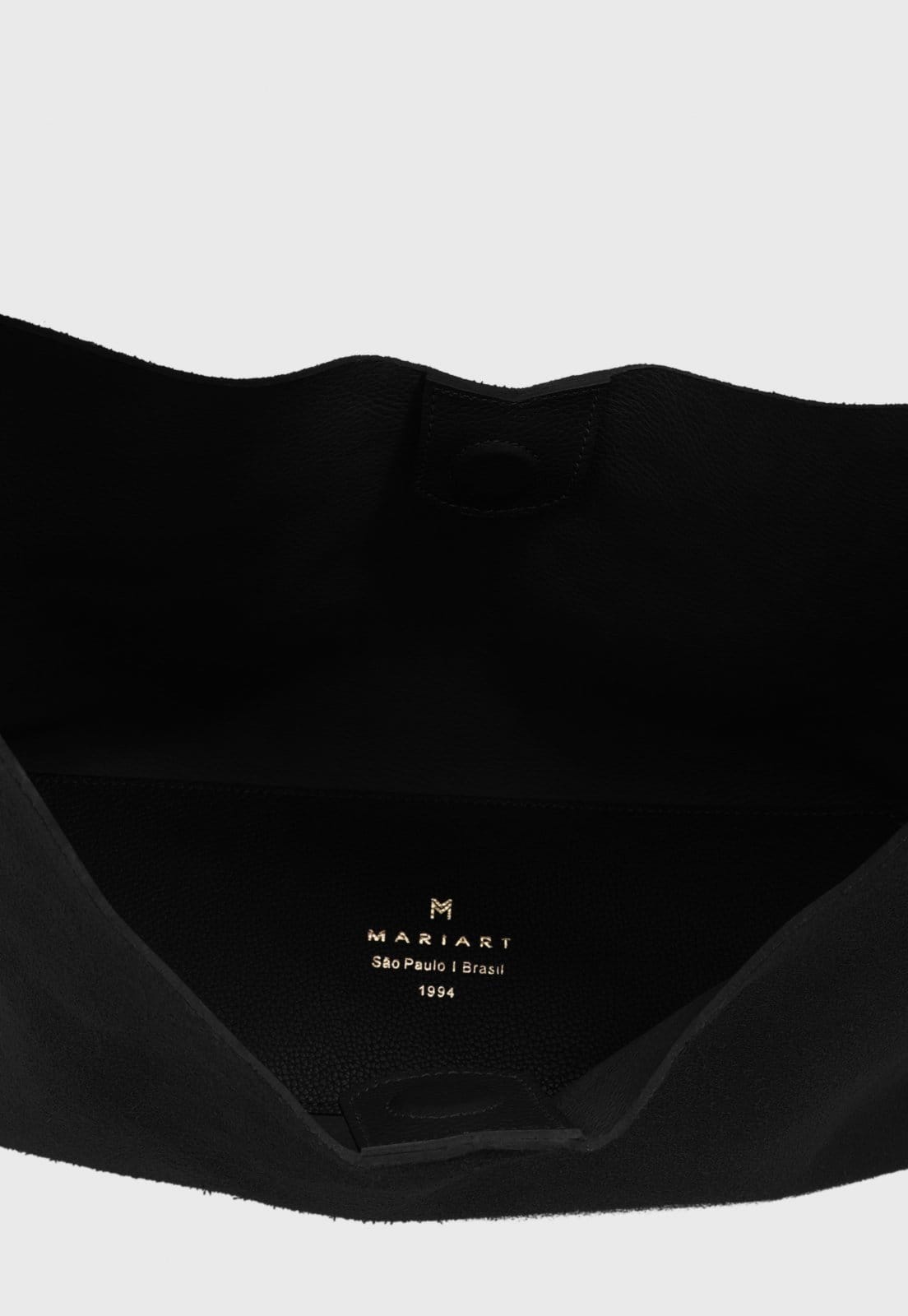 Vista 2 Bolsa Shoulder Hobo Couro Mariart Cajuzinho Preta Mariart preto