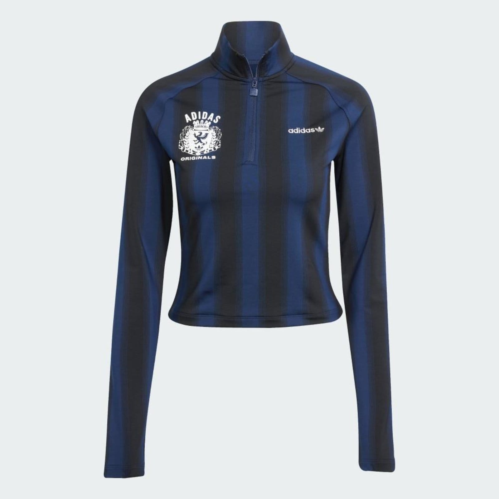 Vista 2 Blusa Manga Longa Futebol Estampada Meio Zíper adidas Originals adidas Originals azul