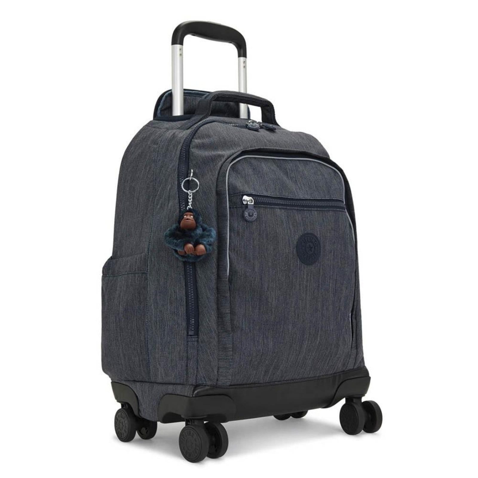 Vista 2 Mochila Kipling New Zea De Rodinhas Marine Navy Kipling azul marinho marine