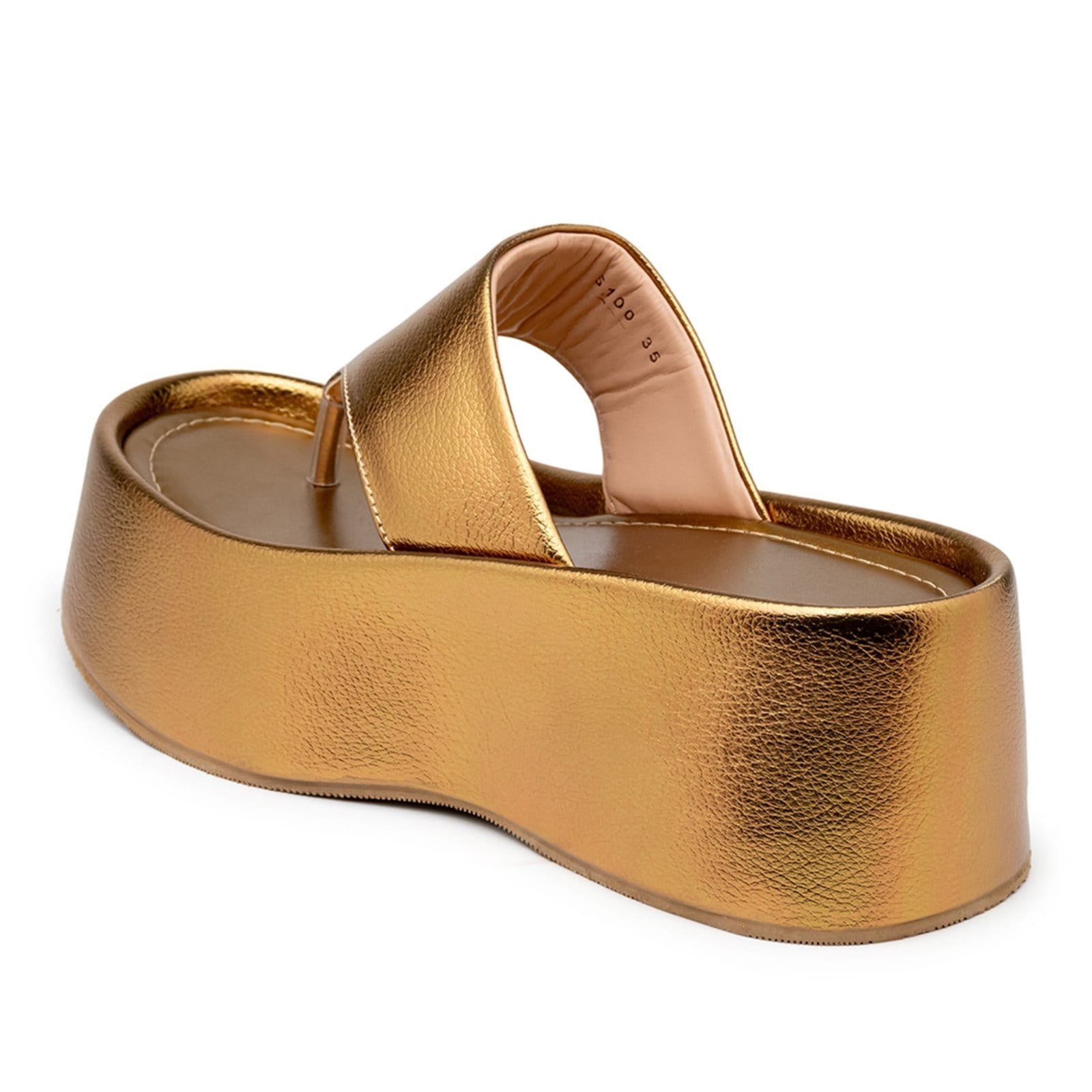 Vista 2 Sandália Feminina Tamanco Plataforma 5100 Floter Flor da Pele bronze