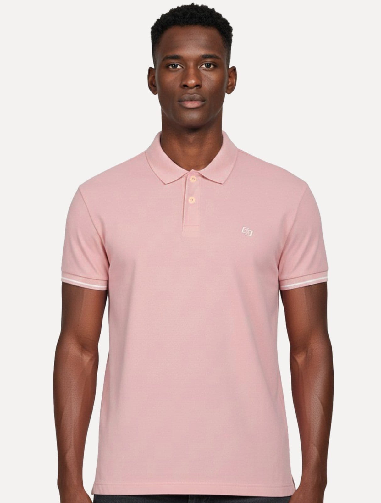 Vista principal Polo Colcci Masculina Piquet Logo Bordado Claro Colcci rosa