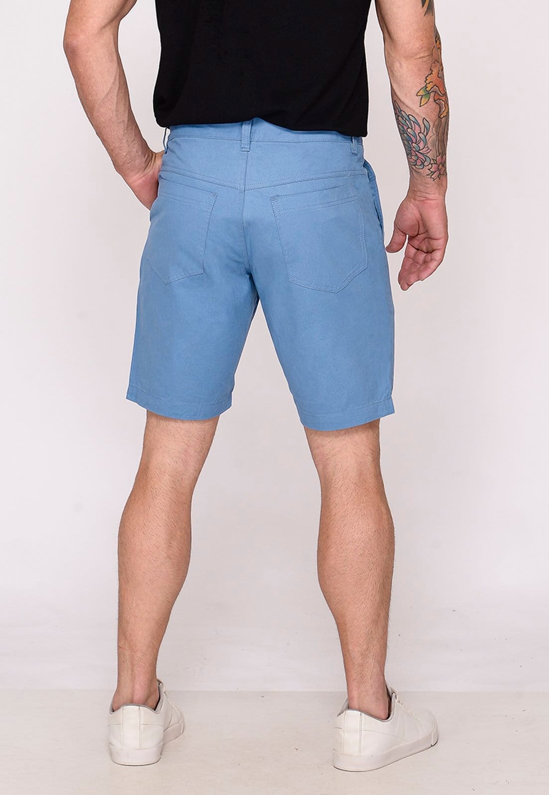 Vista 2 Bermuda Masculina Sarja Chino Casual Confortável Algodão Bolso-Faca Caqui Macaw bege/cáqui caqui