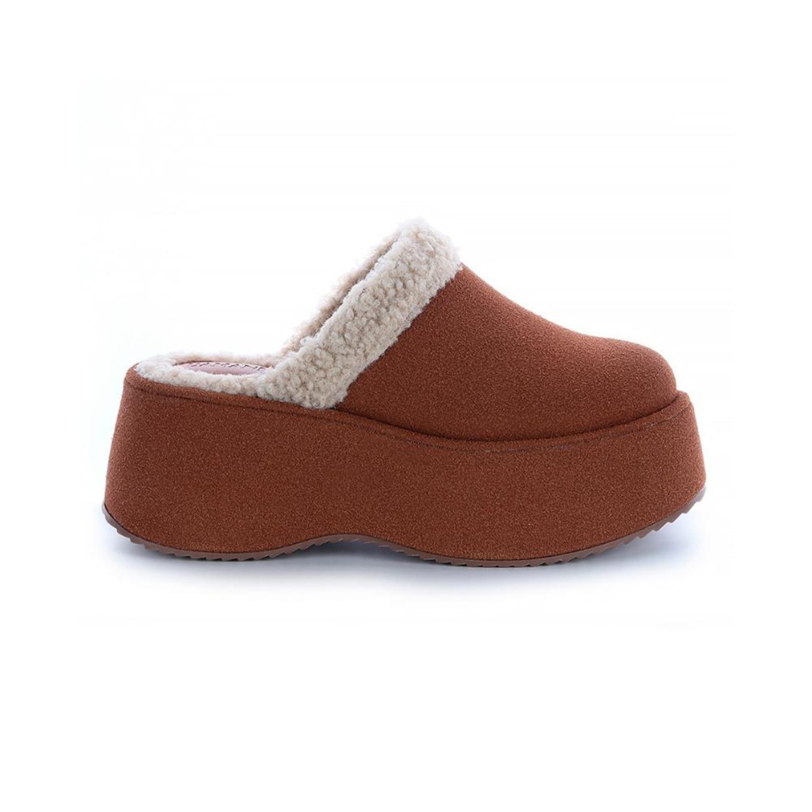 Vista principal Tamanco Plataforma Diana Pelinhos Damannu Shoes caramelo