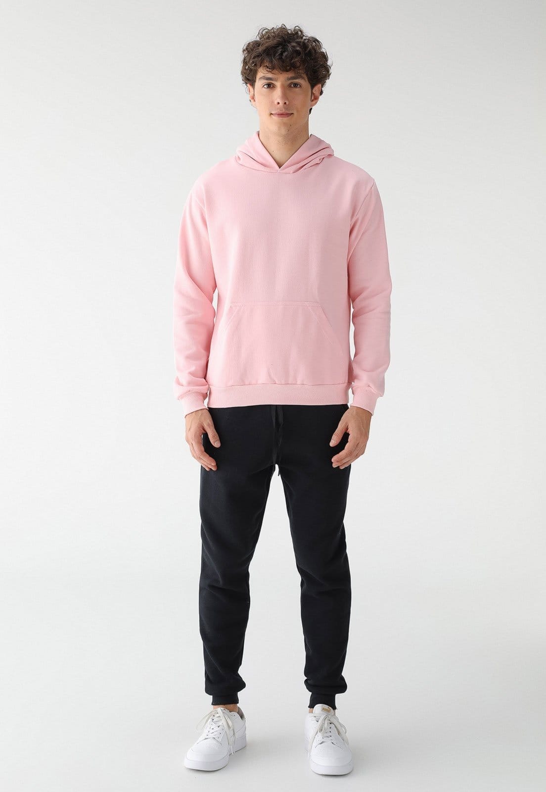 Blusa de Frio Moletom Canguru Masculino Flanelado Benellys Liso Claro