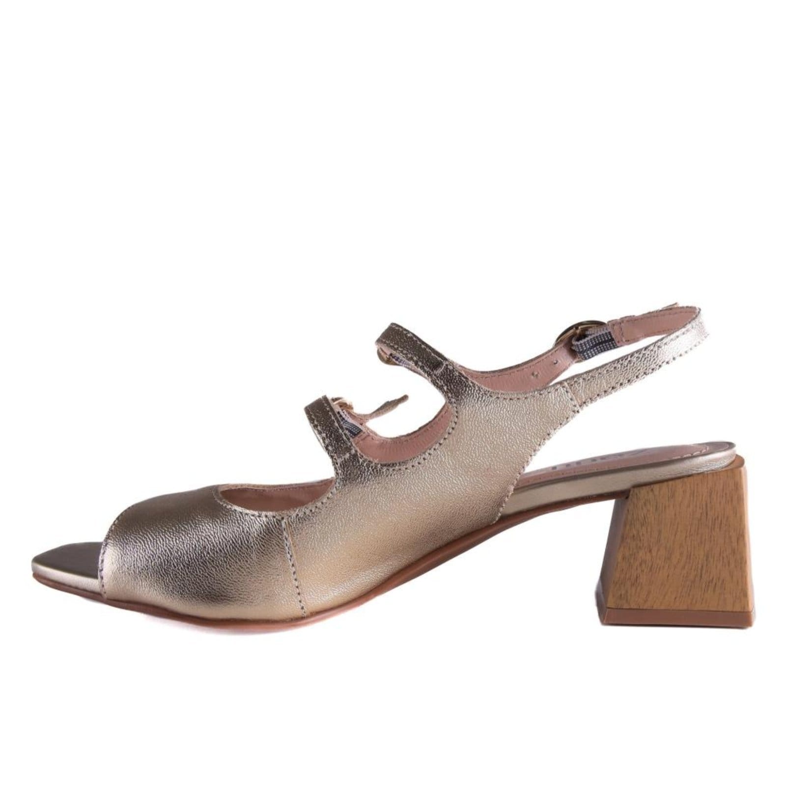 Vista 2 Sandália Feminina Zariff Salto Madeira 36567 Ouro Light Zariff incolor