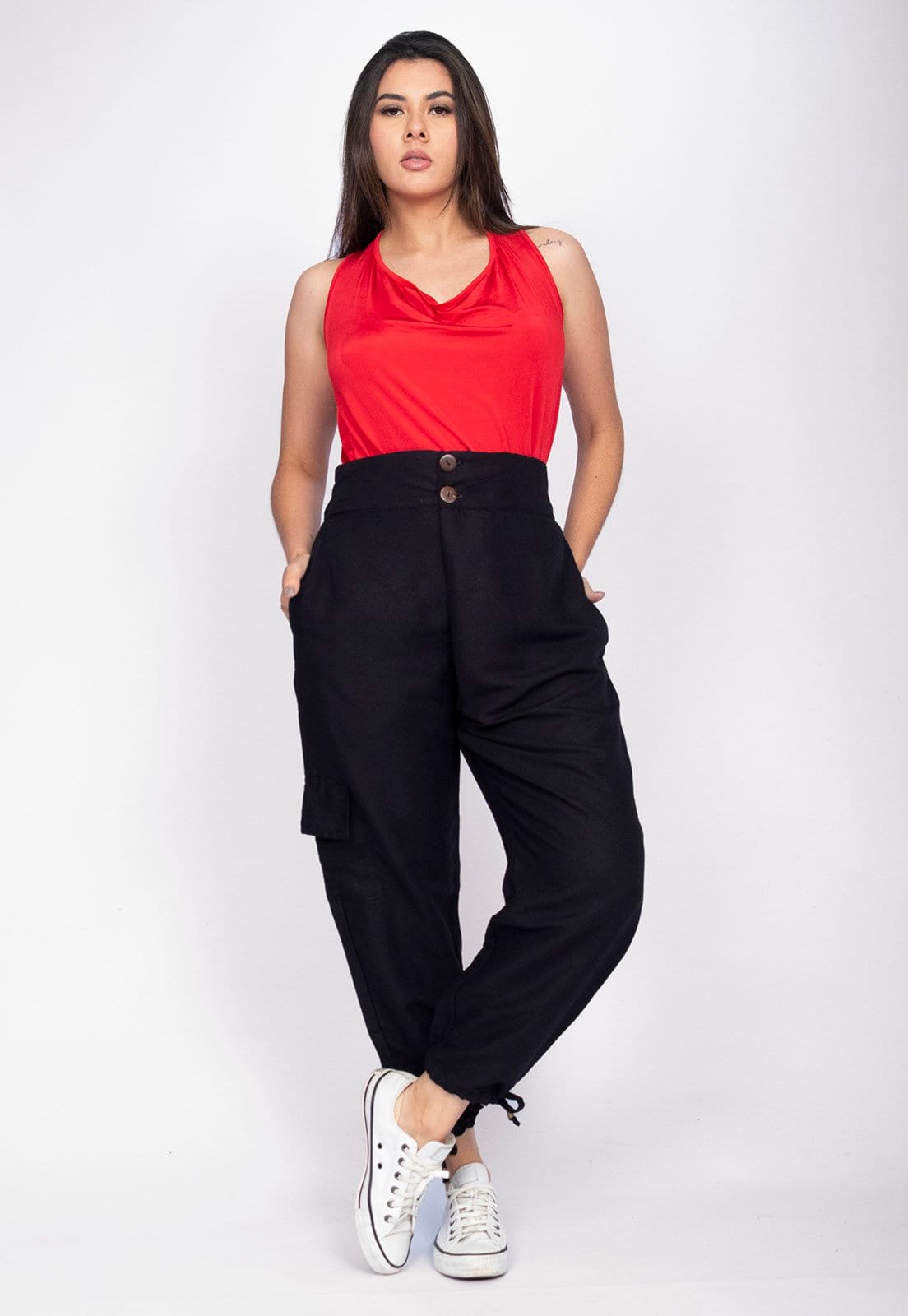 Vista 2 Calça Lisle Cargo Amazonia Vital Viscose Preta Amazonia Vital preto