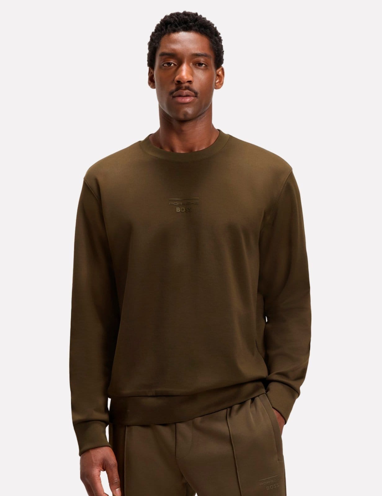 Blusa Hugo Boss X Porsche Masculina Moletom Regular C-Soleri 71 Militar