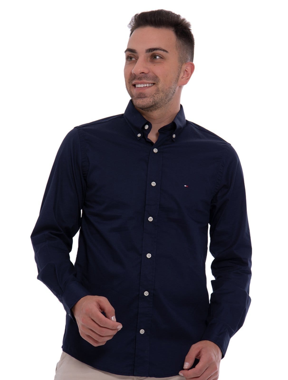 Vista 2 Camisa Tommy Hilfiger Regular Fit Classic Collar Marinho Tommy Hilfiger azul/azul marinho azul