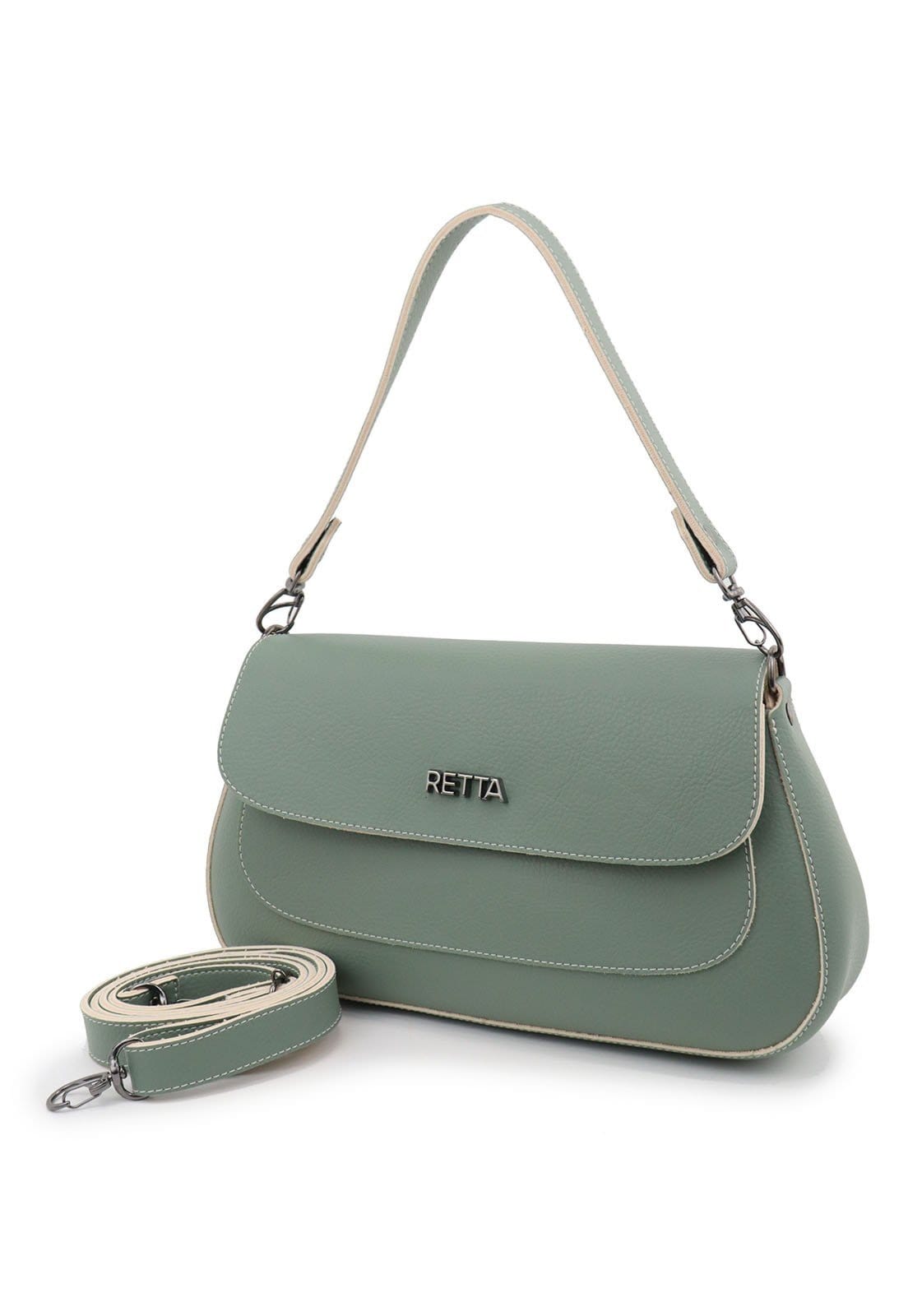 Vista 2 Bolsa Feminina Transversal Pequena Para Festa de Ombro e Mão Retta Oficial Turquesa Retta Oficial verde turquesa