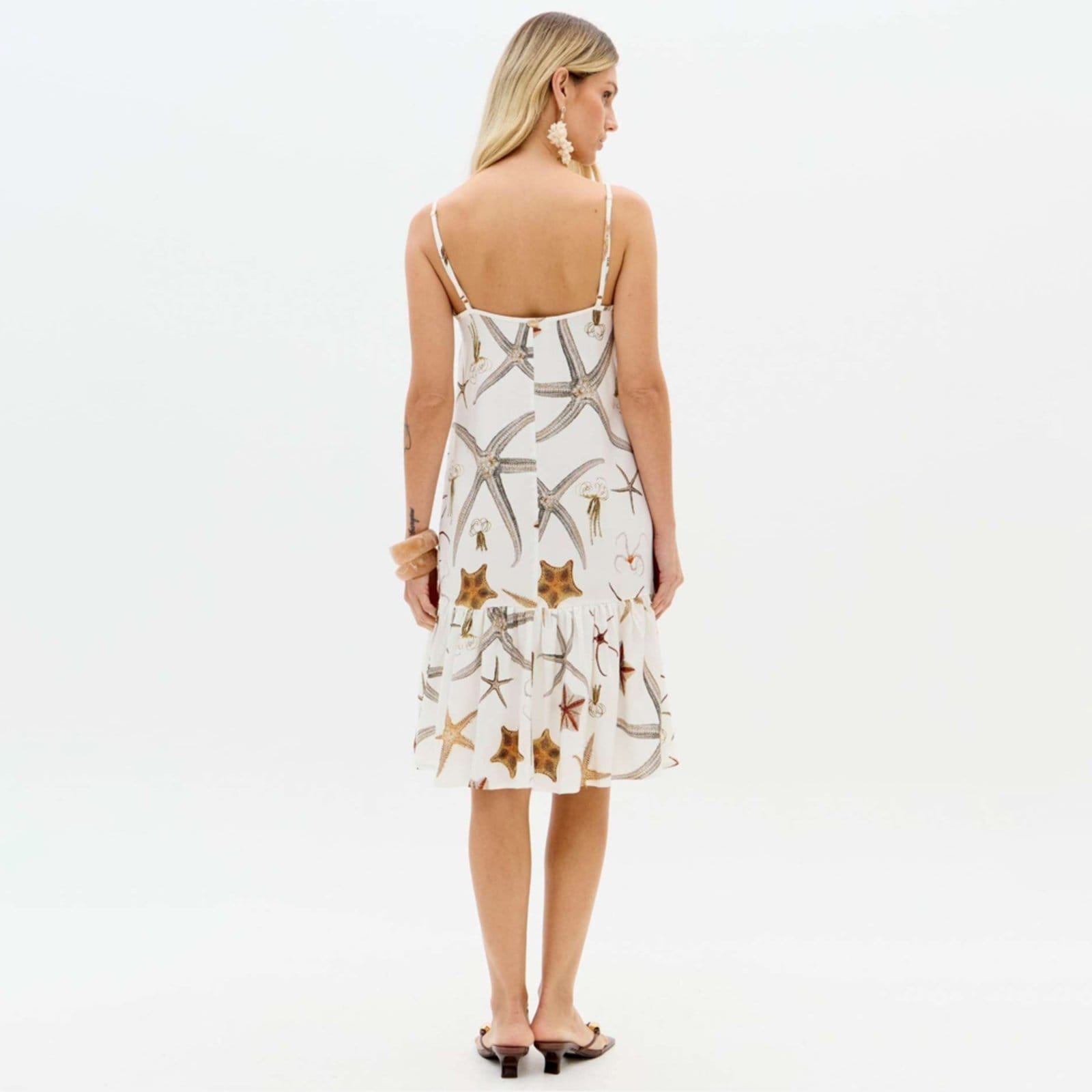 Vista 2 Vestido Curto Lança Perfume Alças Ve26 Off White Feminino Lança Perfume amarelo white