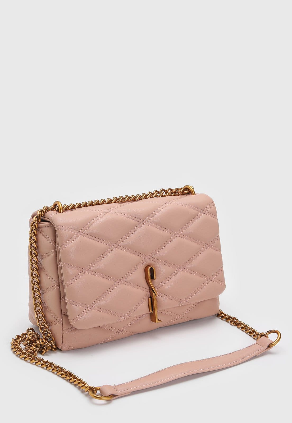 Vista 2 Bolsa Tiracolo Santa Lolla Alça Corrente Santa Lolla caramelo