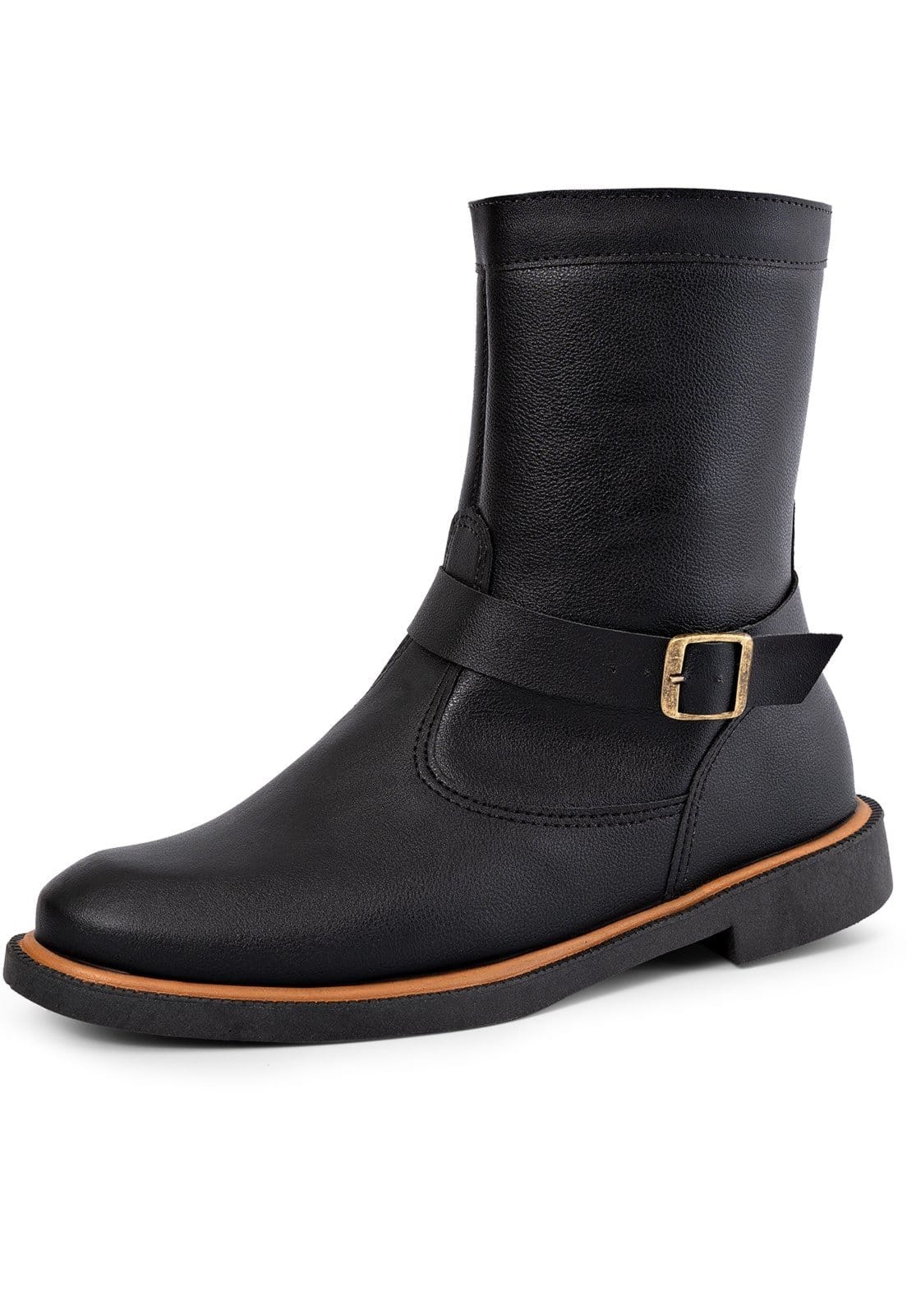 Vista principal Bota Cano Curto Montaria Lumiss Salto Baixo Biker Confortável LUMISS preto