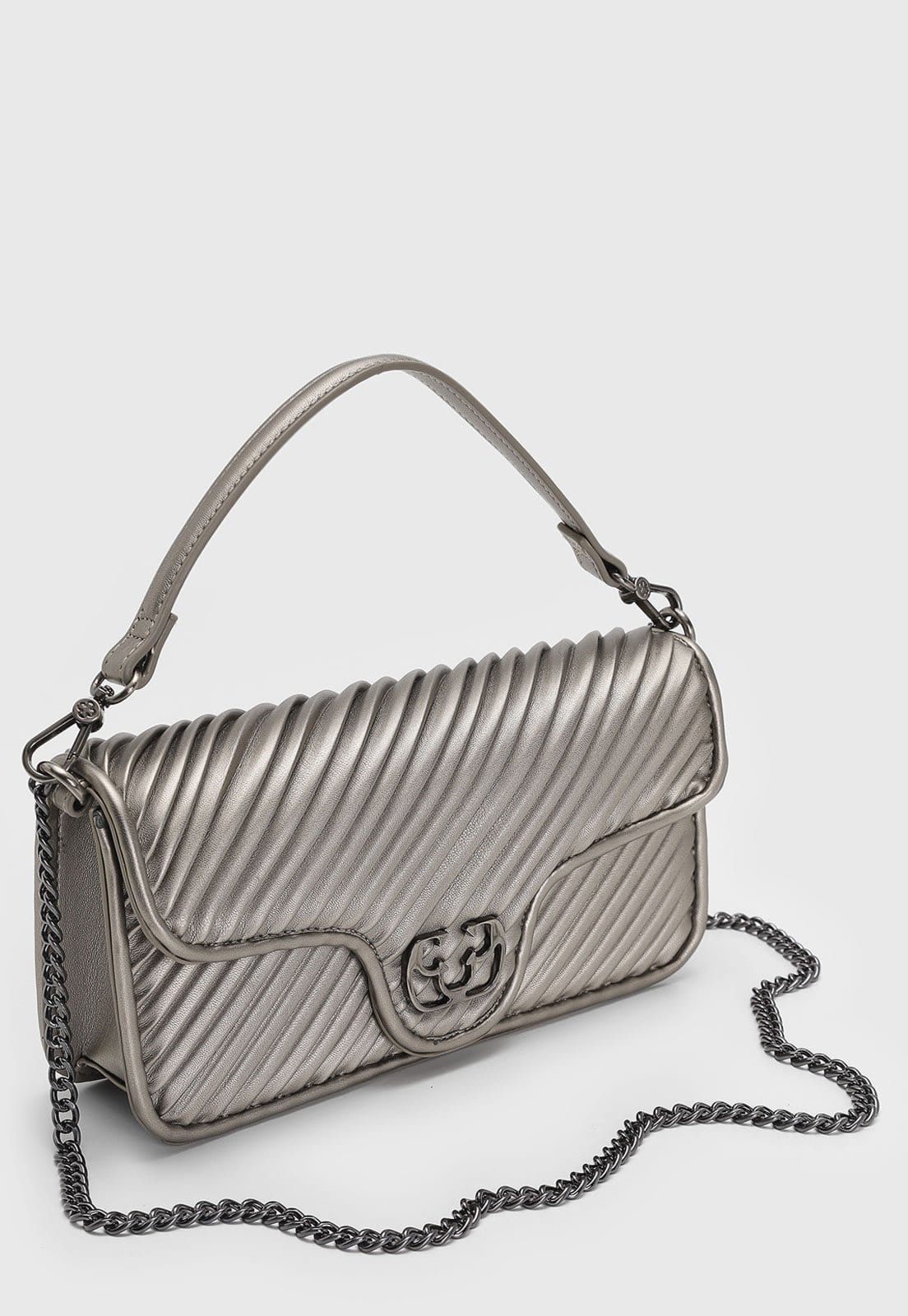Vista 2 Bolsa Feminina Capodarte Média Matelassê Pewter Capodarte grafite pewter