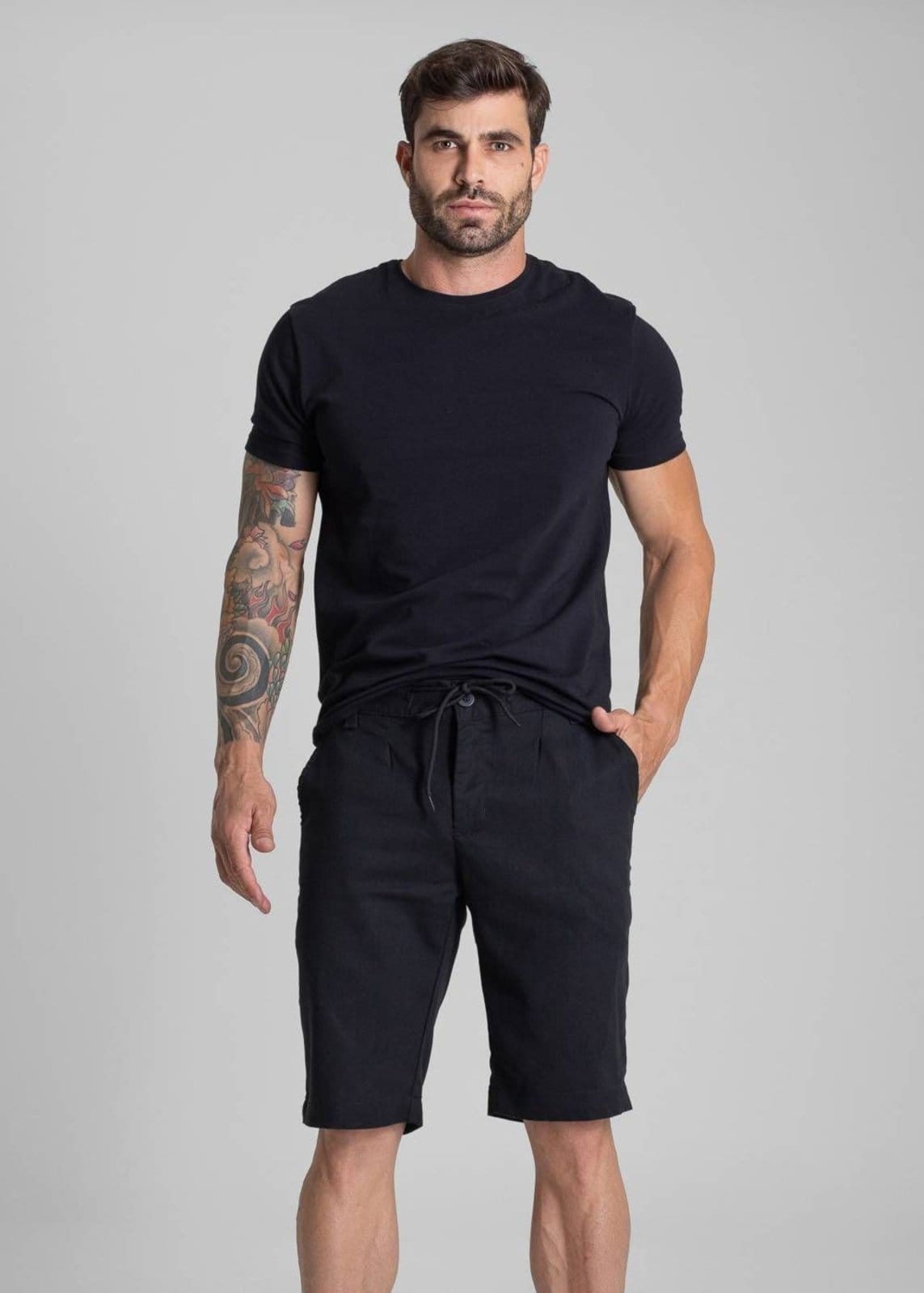 Vista 2 Bermuda Linho Sawary - 281876 Sawary preto