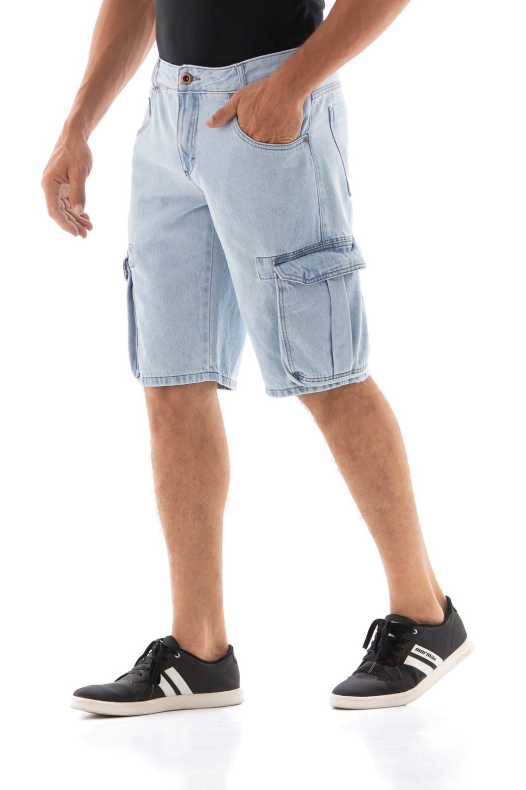 Vista 2 Bermuda Masculina Arauto Relaxed Cargo ARAUTO JEANS azul/jeans