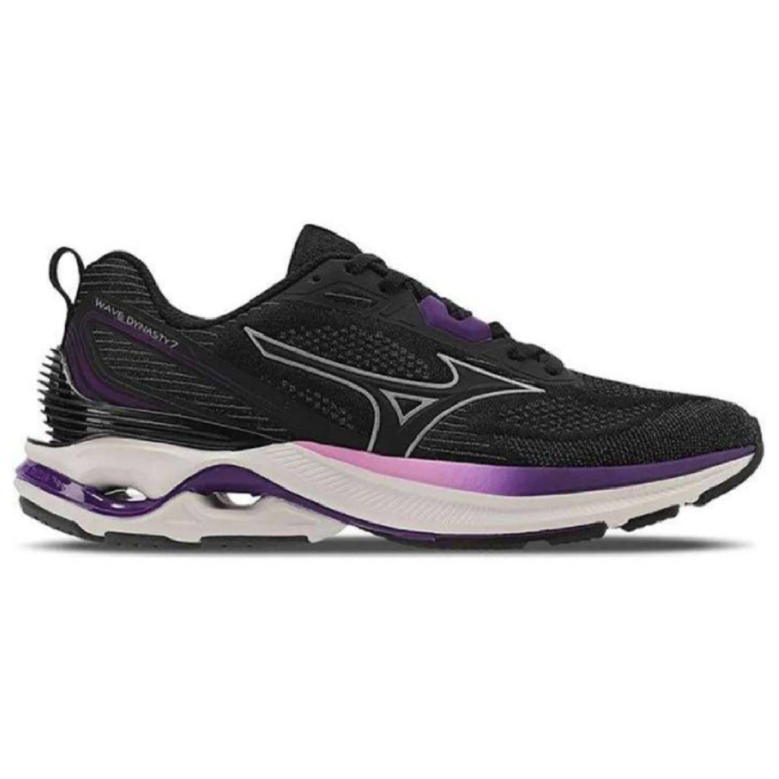 Vista principal Tênis Mizuno Wave Dynasty 7 - Feminino Roxo Mizuno preto