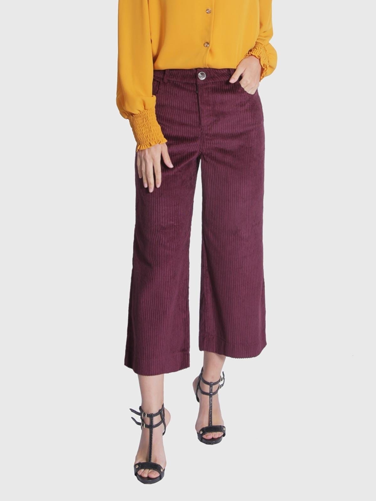 Vista principal Calça Pantacourt Miss Joy Veludo 6065 MISS BY JOY bordô/vinho