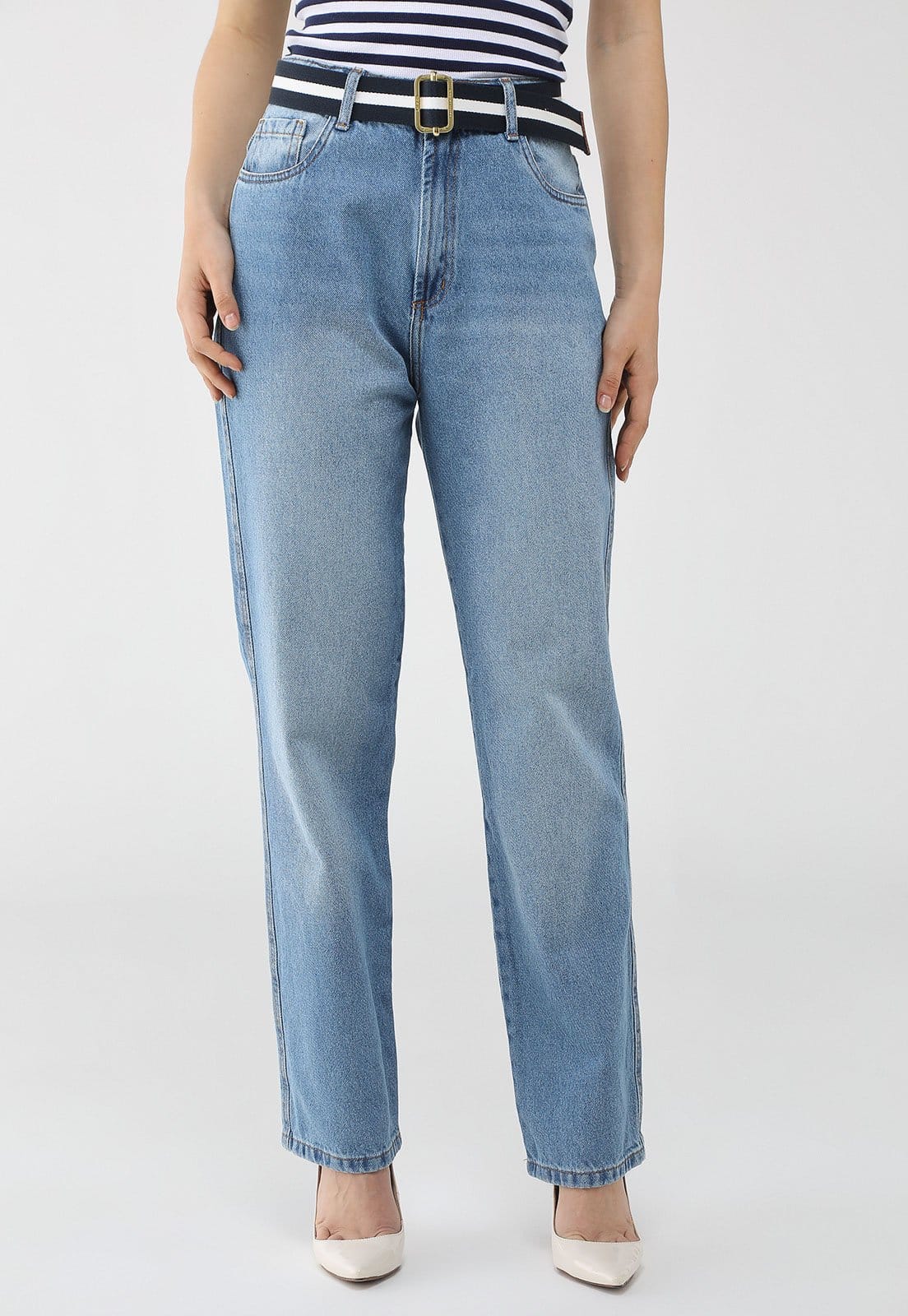 Vista principal Calça Jeans Lança Perfume Reta Pocket Lança Perfume azul