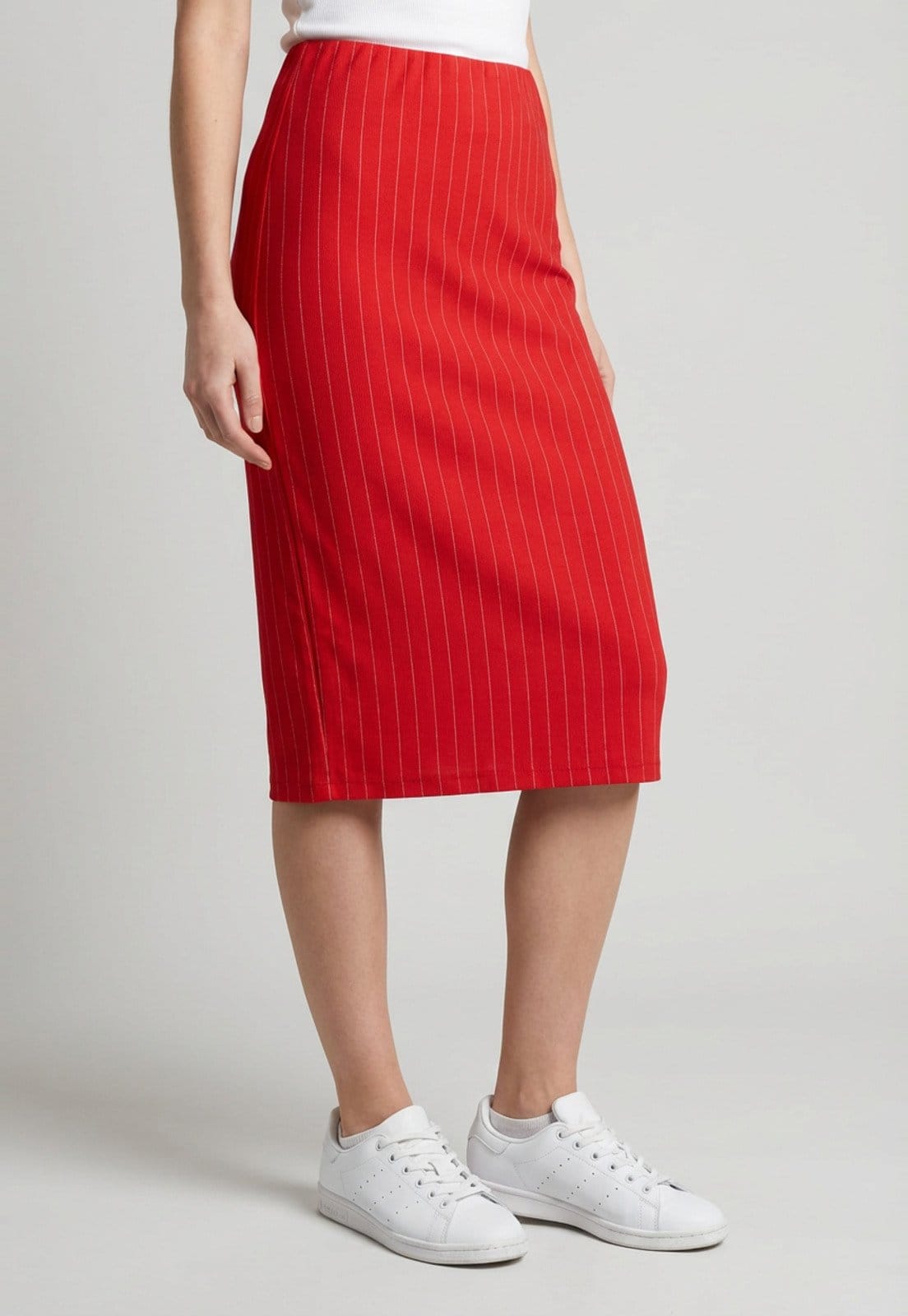 Saia Feminina Colcci Listrada Midi Vermelha